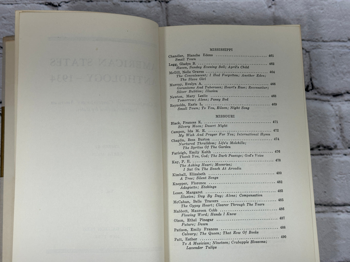 American States Anthology 1934 Vol I & II By Gerta Aison [2 Volume Set · 1935]