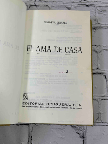 El Ama de Casa by Genoveva Bernard, 1967 Editorial Bruguera Hardcover - title page