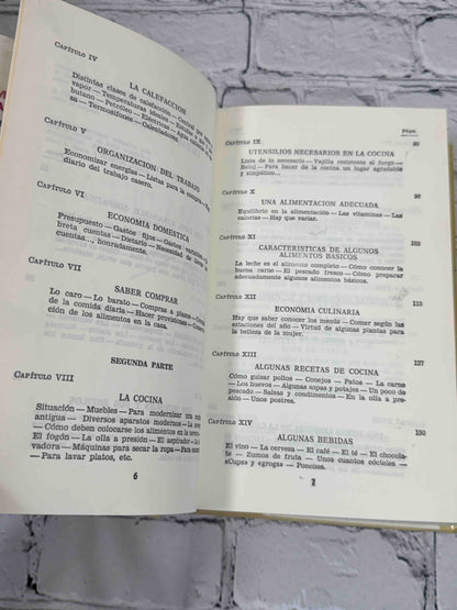 El Ama de Casa by Genoveva Bernard, 1967 Editorial Bruguera Hardcover - table of contents continued