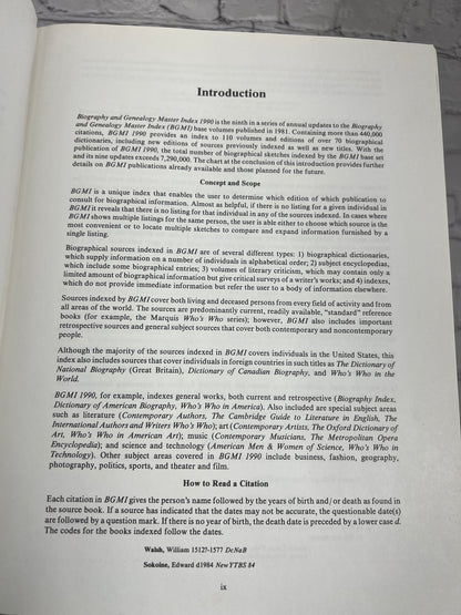 Biography and Genealogy Master Index (1986 - 1990)