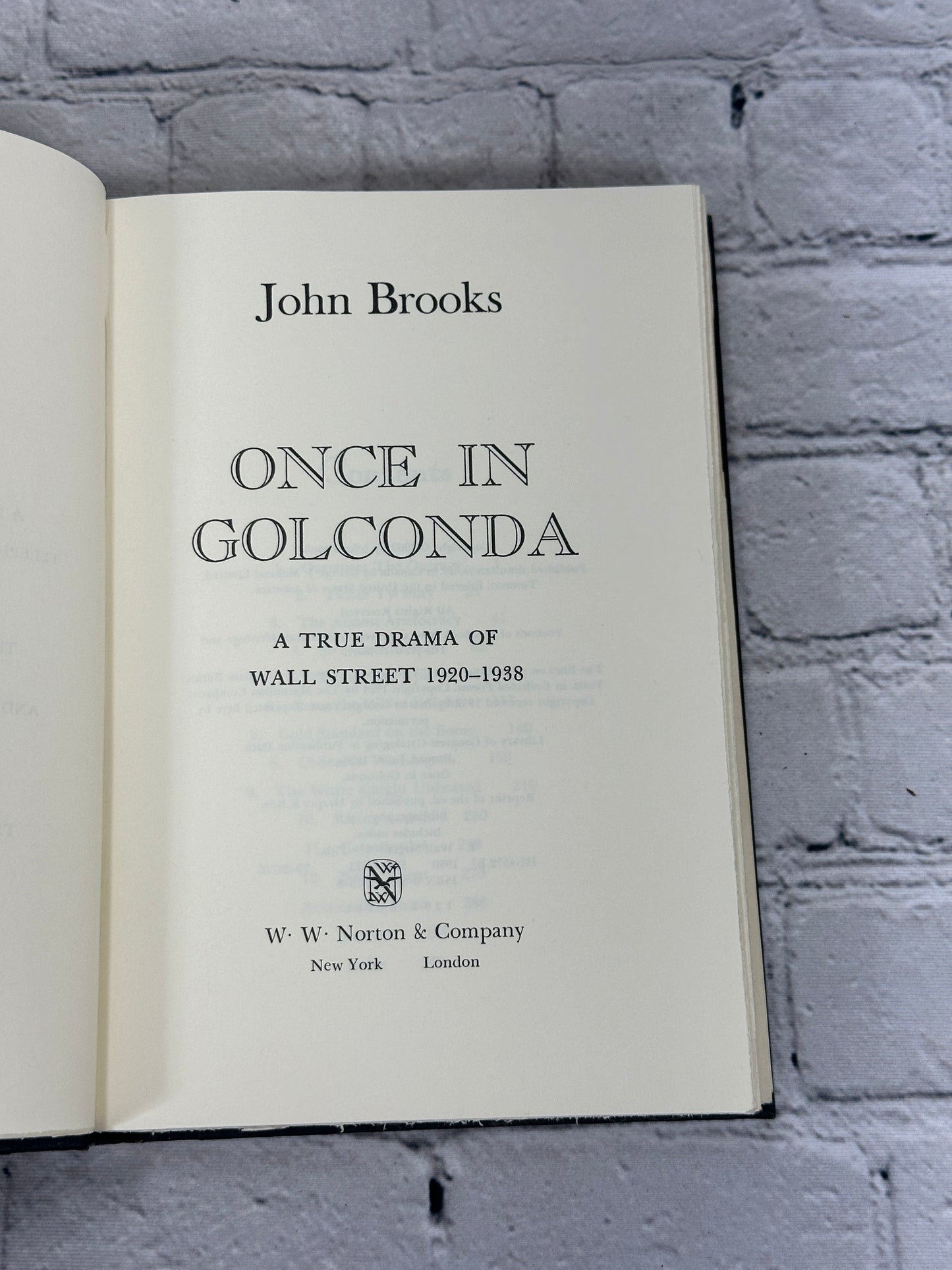 Once in Golconda: A True Drama of Wall St.by John Brooks [1969 · First Printing]