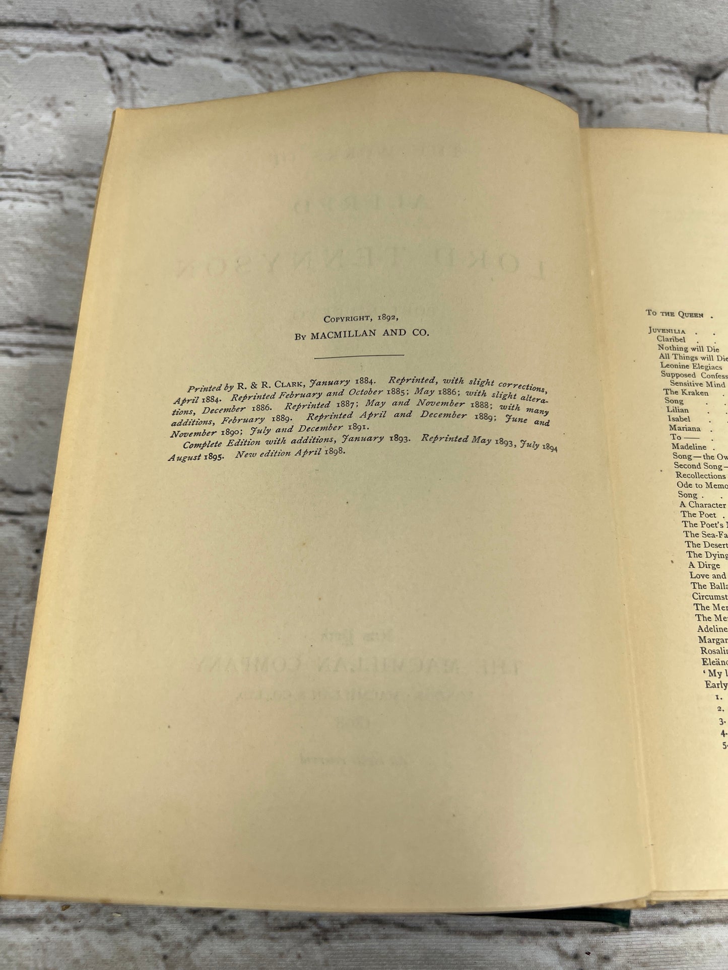 The Works of Alfred Lord Tennyson [1898 · Macmillan Company]