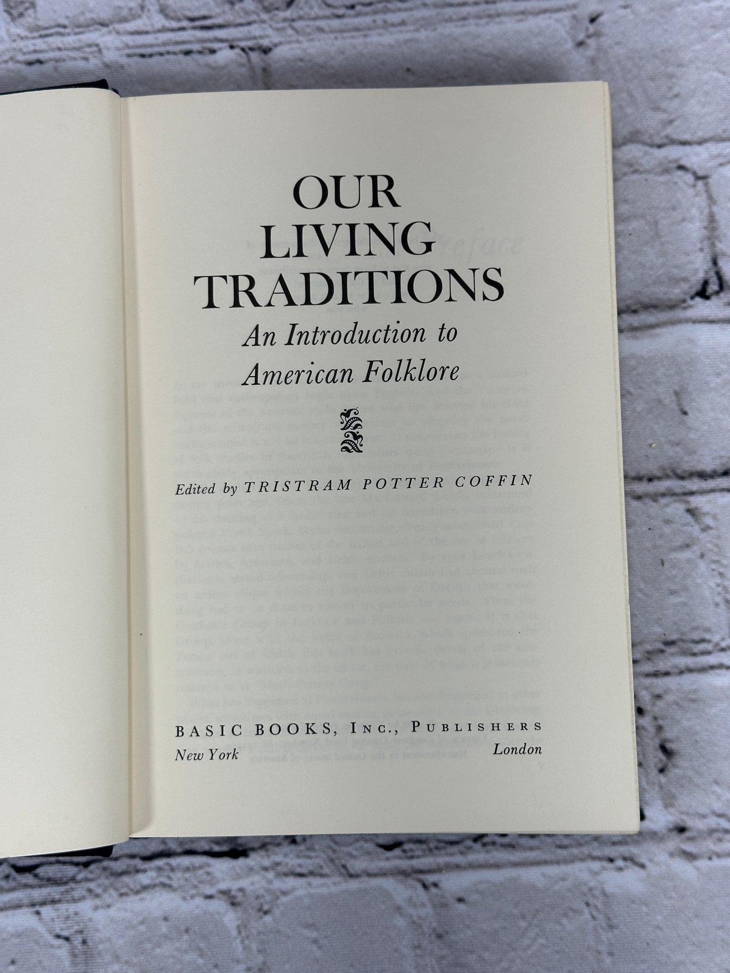 Our Living Traditions American Folklore Edited By Tristram Potter Coffin [1968]