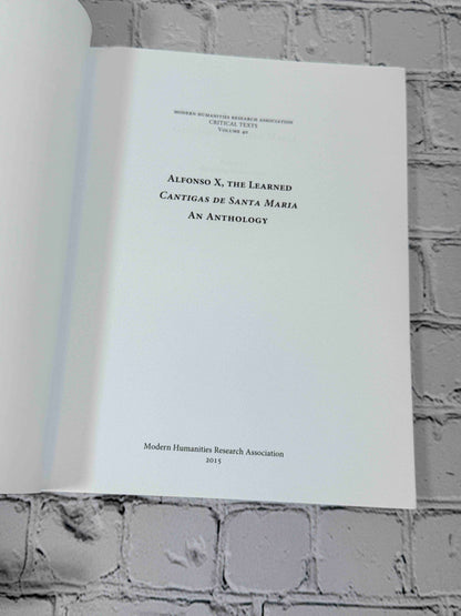 Alfonso X, the Learned: Cantigas de Santa Maria, An Anthology by Stephen Parkinson, 2015 MHRA Trade Paperback - half title page