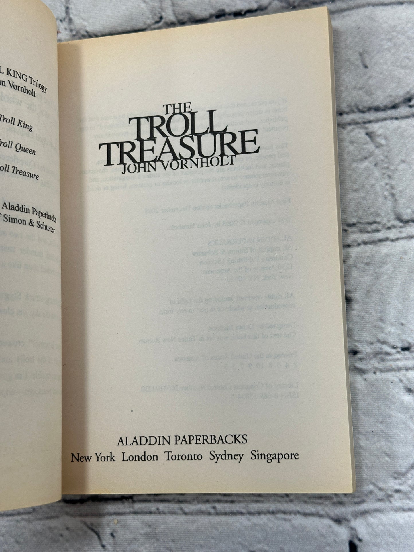 The Troll Treasure by John Vornholt [2003 · Second Printing]