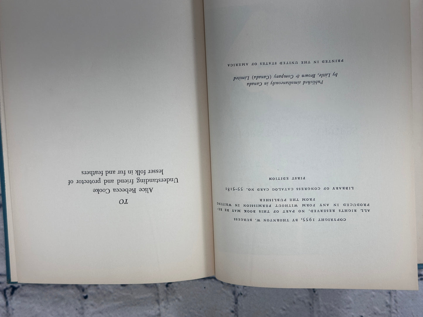 Aunt Sally’s Friends In Fur Thornton W. Burgess [1st Edition · 1955]