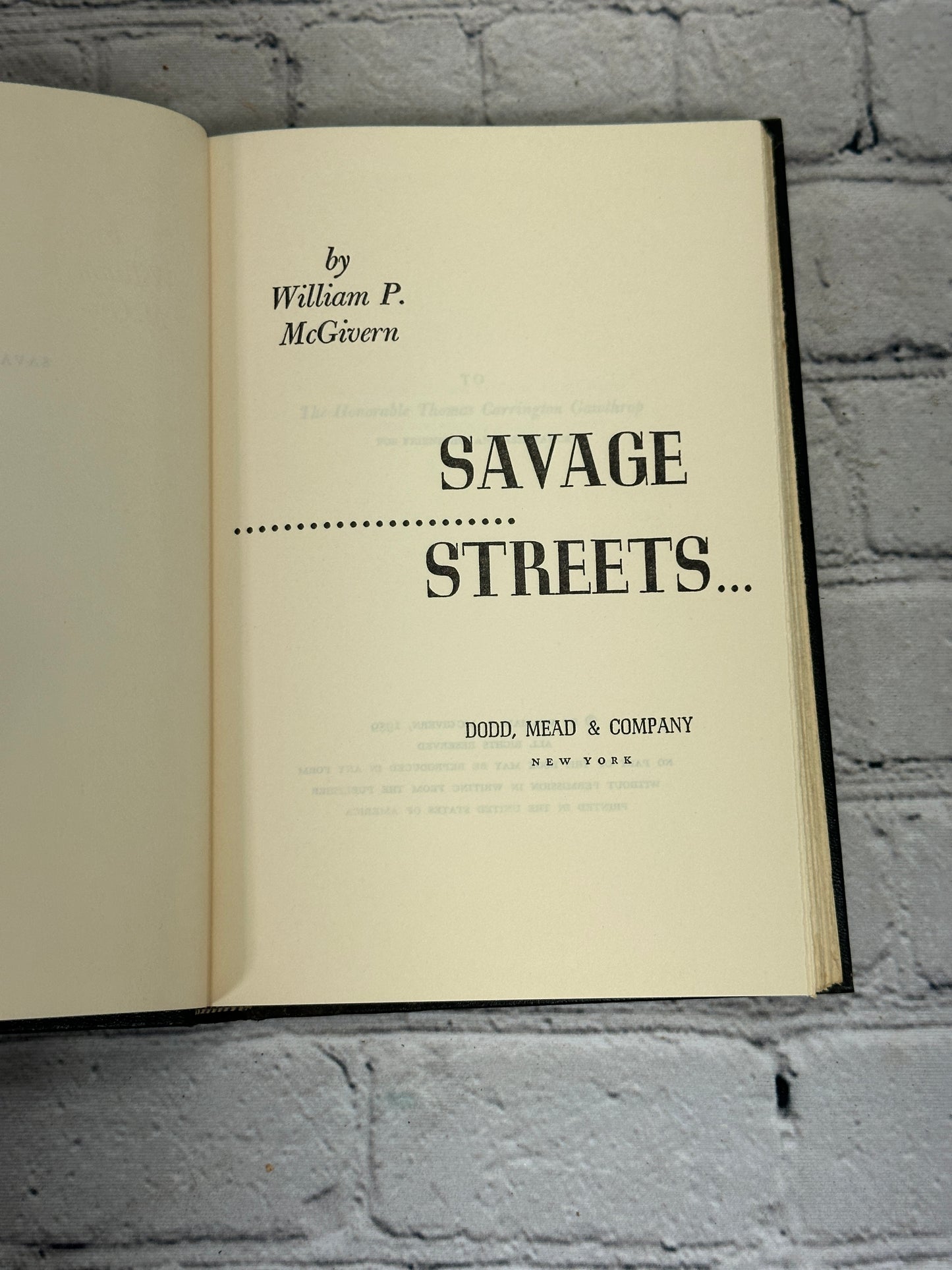 Savage Streets by William P. McGivern 1959