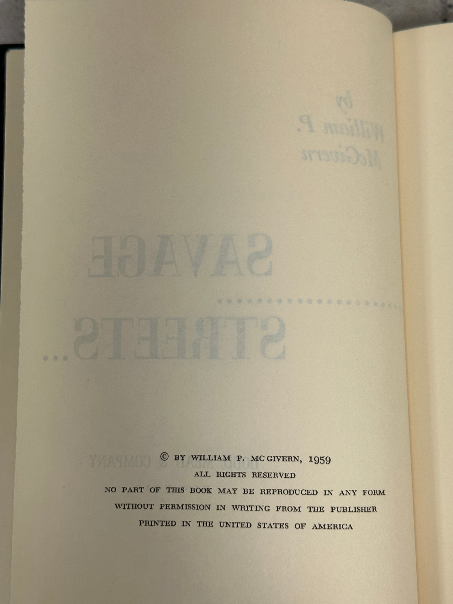 Savage Streets by William P. McGivern 1959