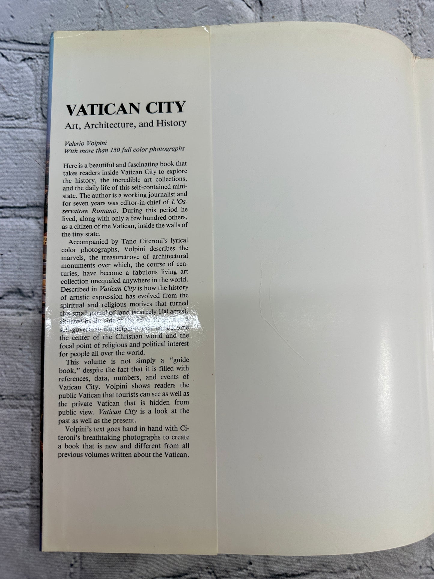 Vatican City: Art, Architecture, & History By Volpini & Citeroni [1986 · 1st Pr]