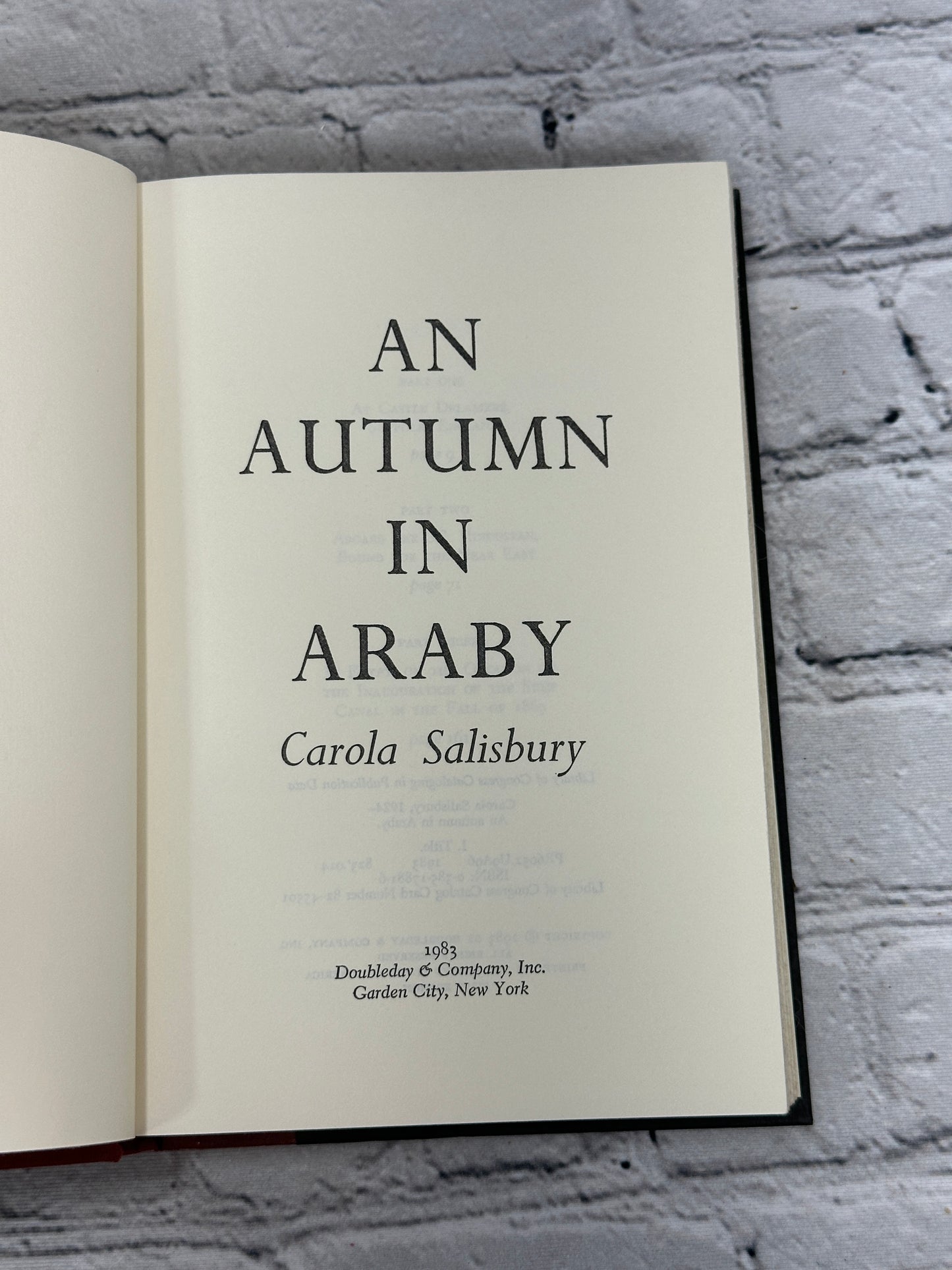 An Autumn in Araby by Carola Salisbury [1983 · First Edition]