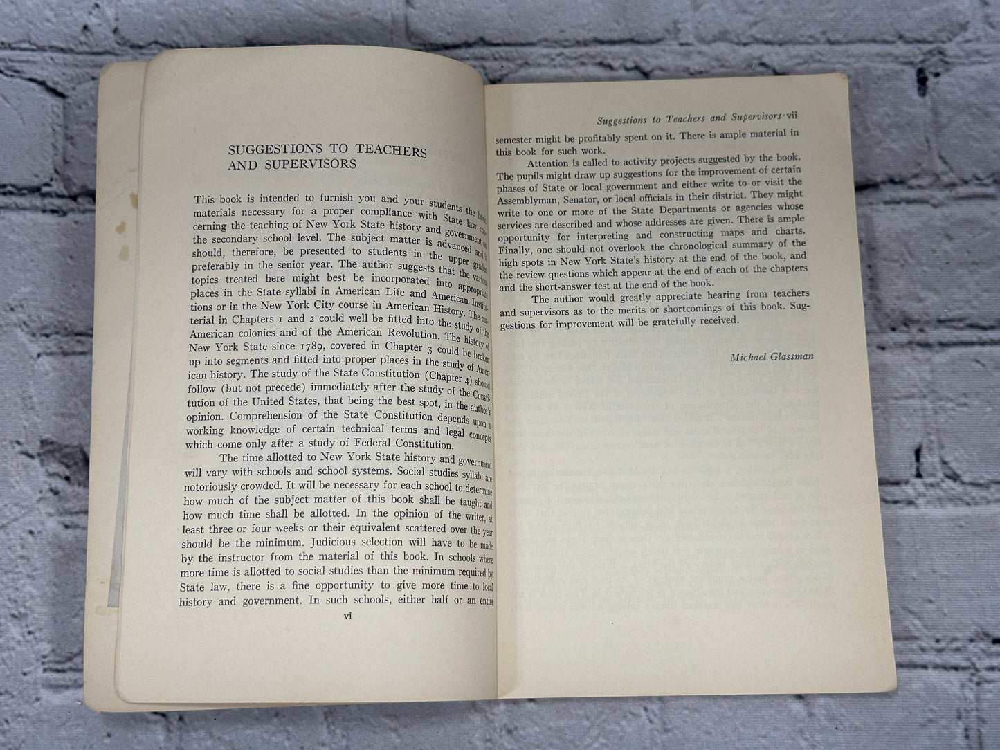 New York State Its History And Its Government by Michael Glassman[1949 · 1st Ed]