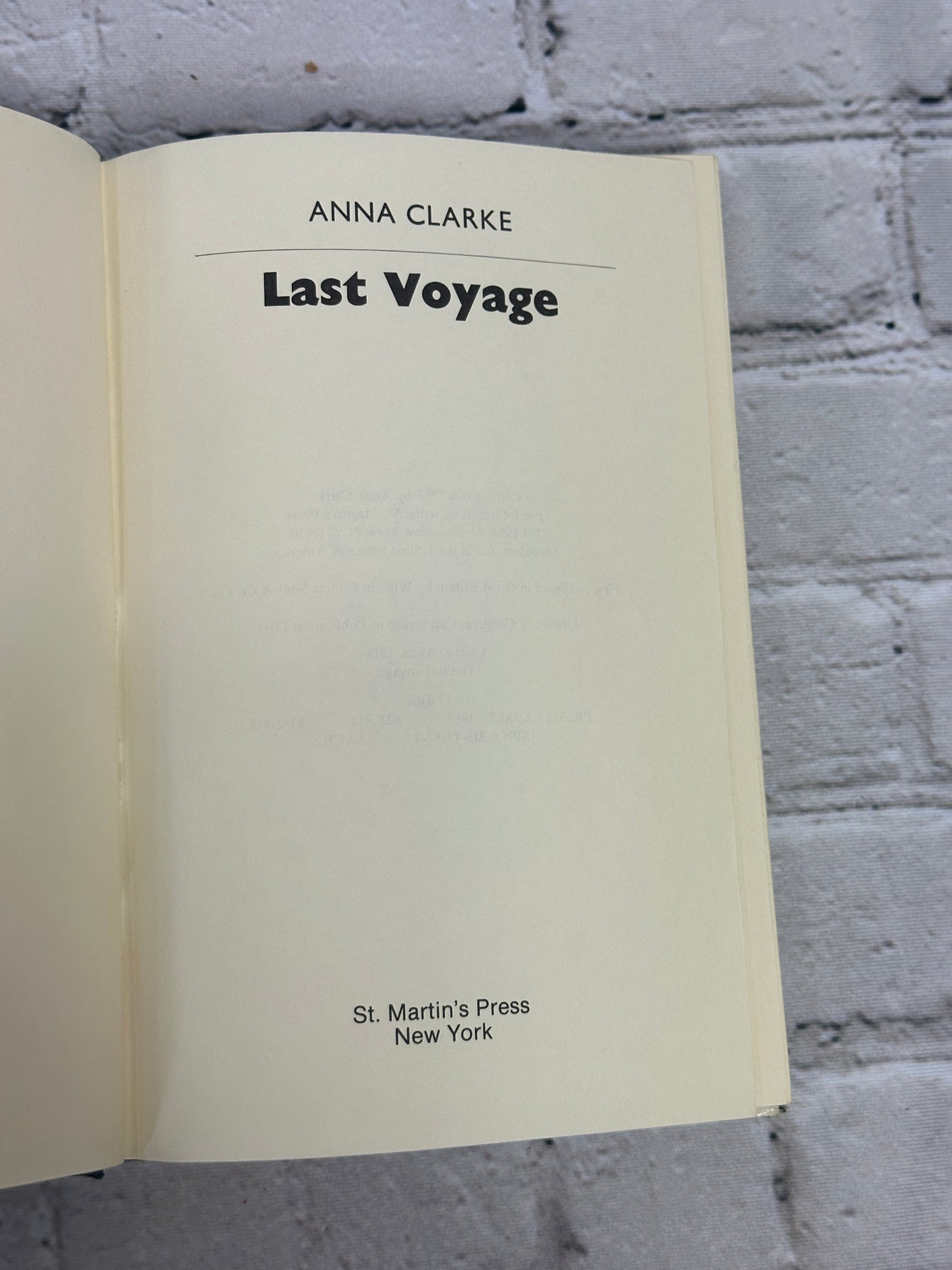 Last Voyage by Anna Clarke [1982]