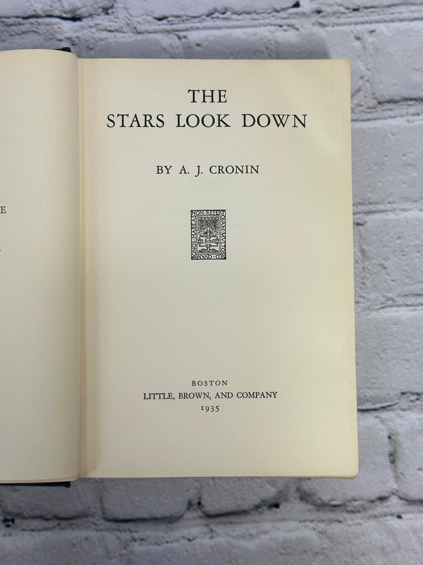 The Stars Look Down by A.J. Cronin [1935 · 1st Edition]