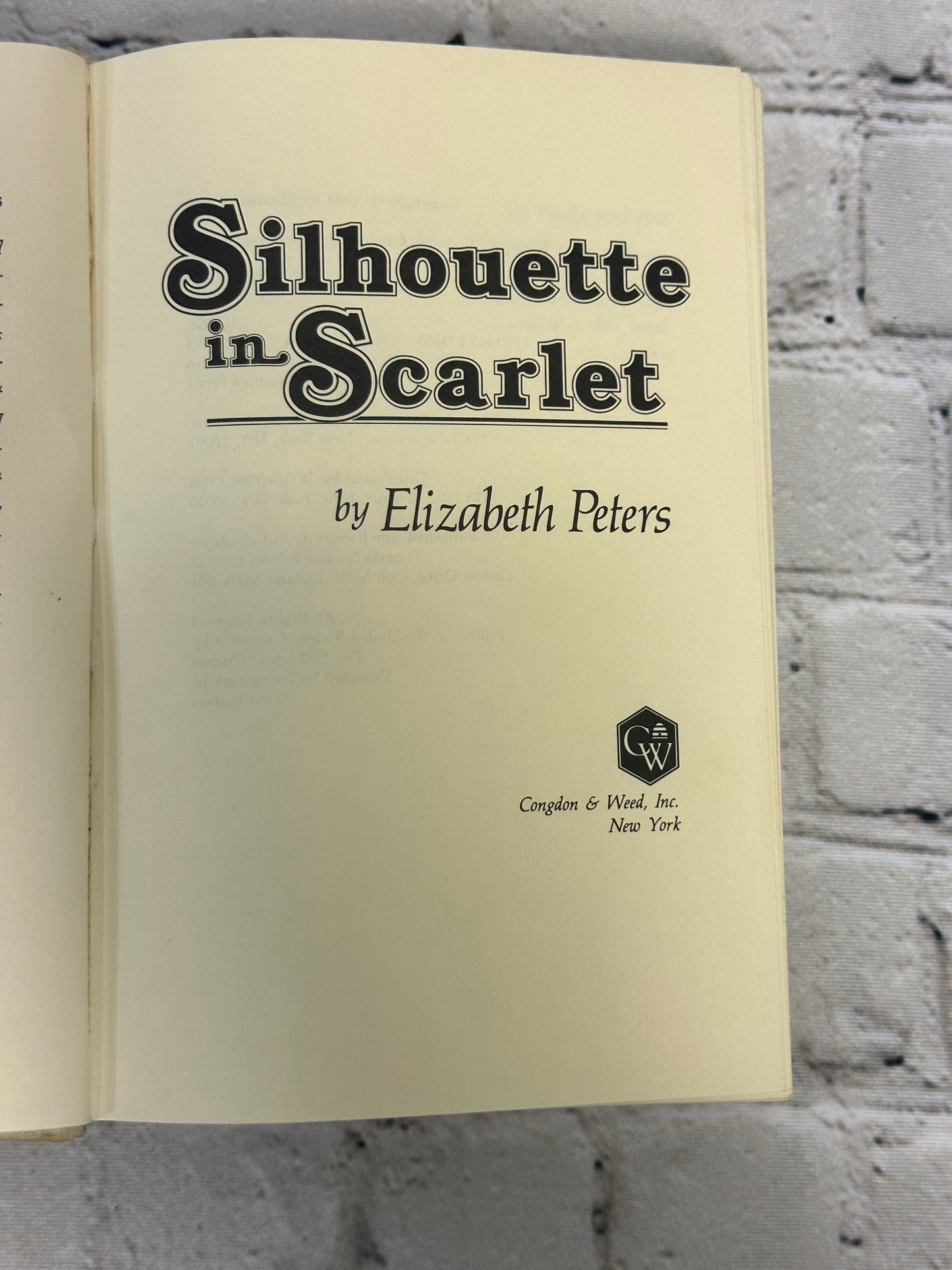 Silhouette in Scarlet by Elizabeth Peters [1983 · 1st Edition]