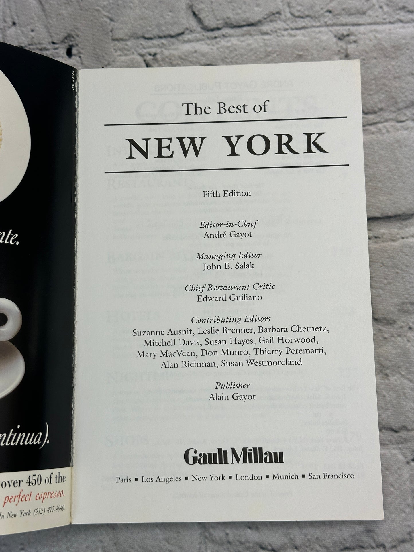 Andre GAYOT 's The Best of New York [1994 · Fifth Edition]