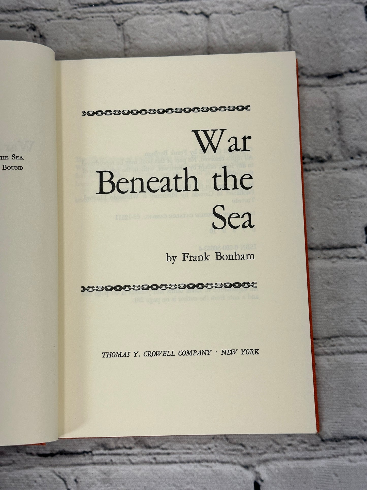 War Beneath the Sea by Frank Bonham [1962 · Sixth Printing]