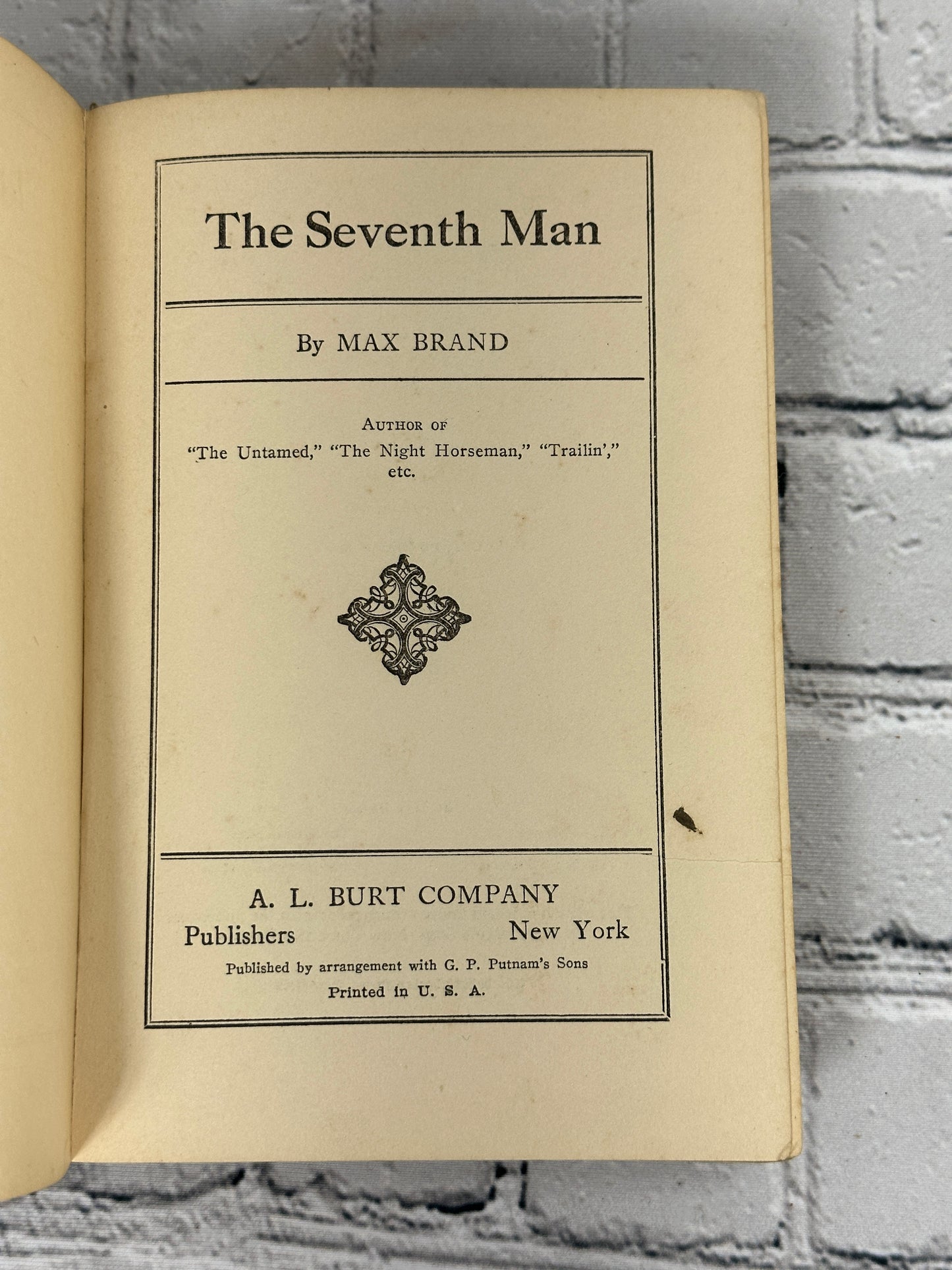 The Seventh Man by Max Brand [1921]