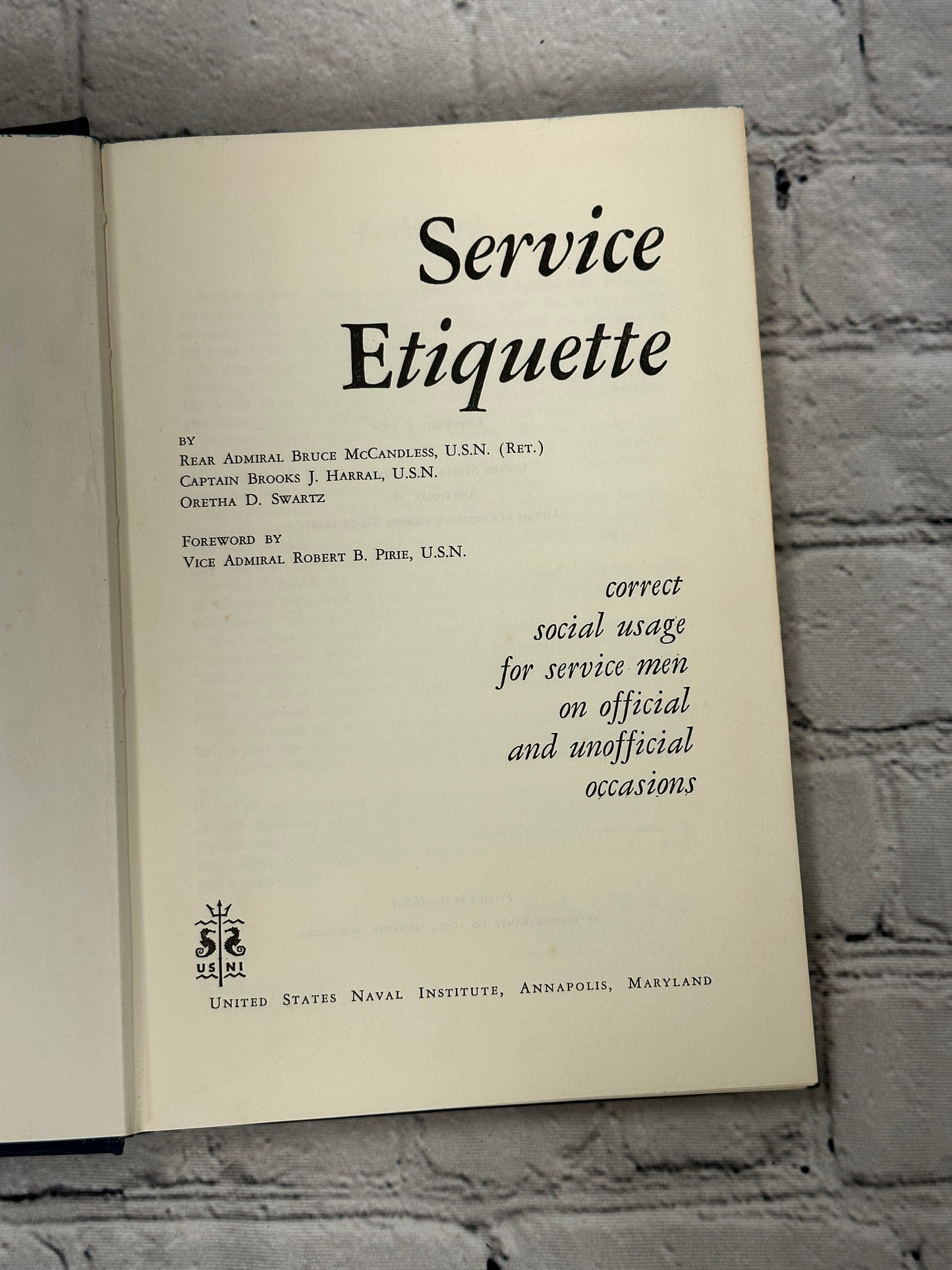 Service Etiquette by Bruce McCandless [1959 · US Naval Institute]