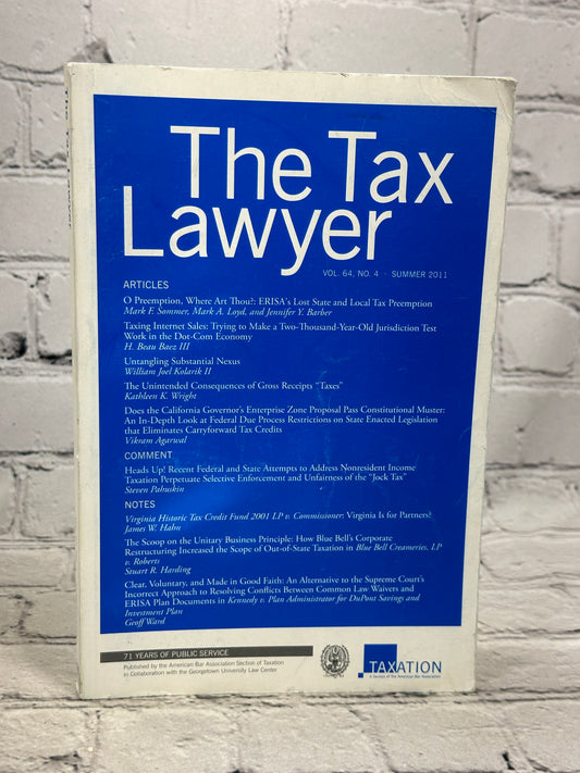 The Tax Lawyer: Volume 64, No. 4 by American Bar Association [Summer 2011]