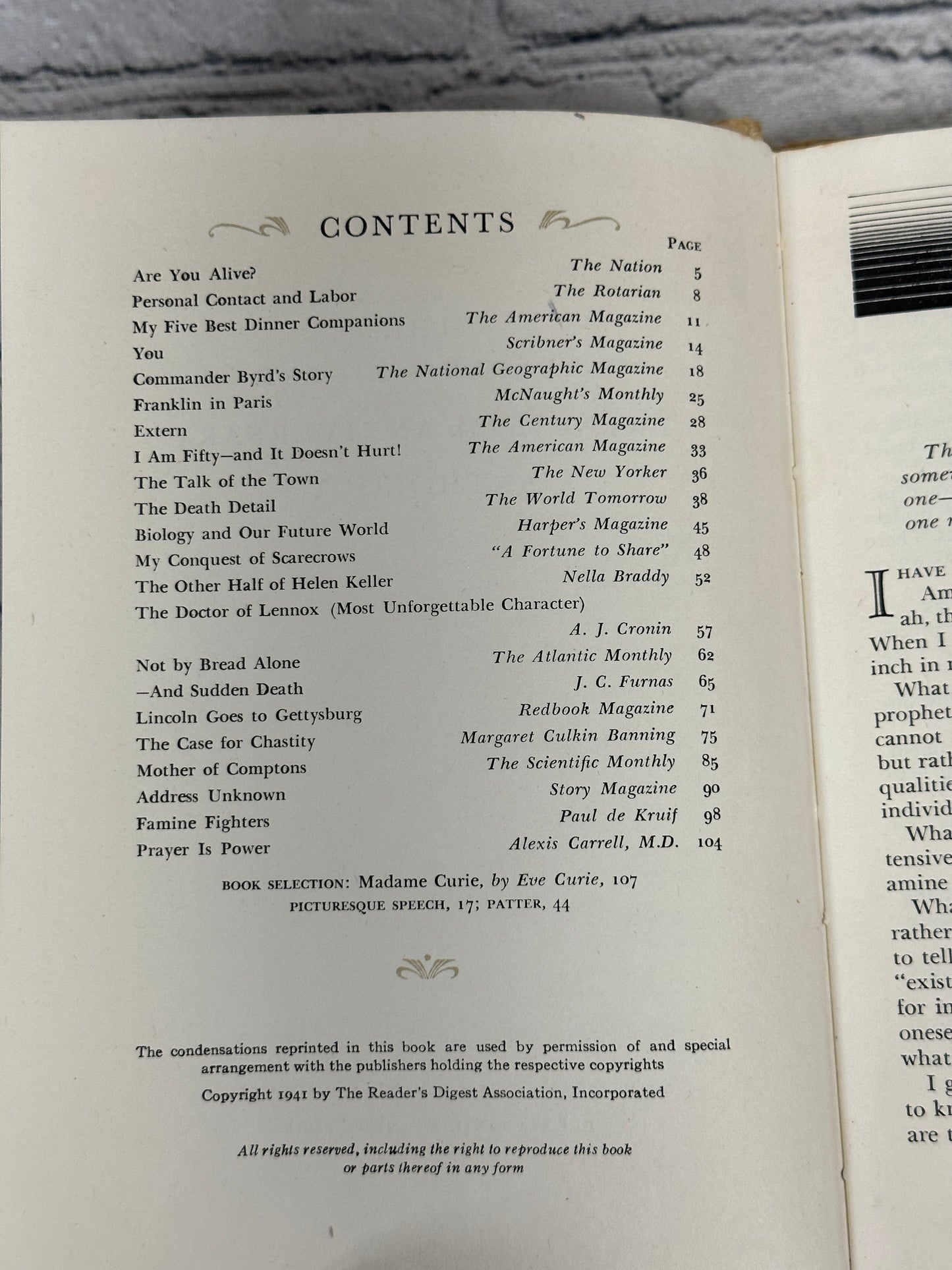 The Reader's Digest Twentieth Anniversary Anthology [1941]
