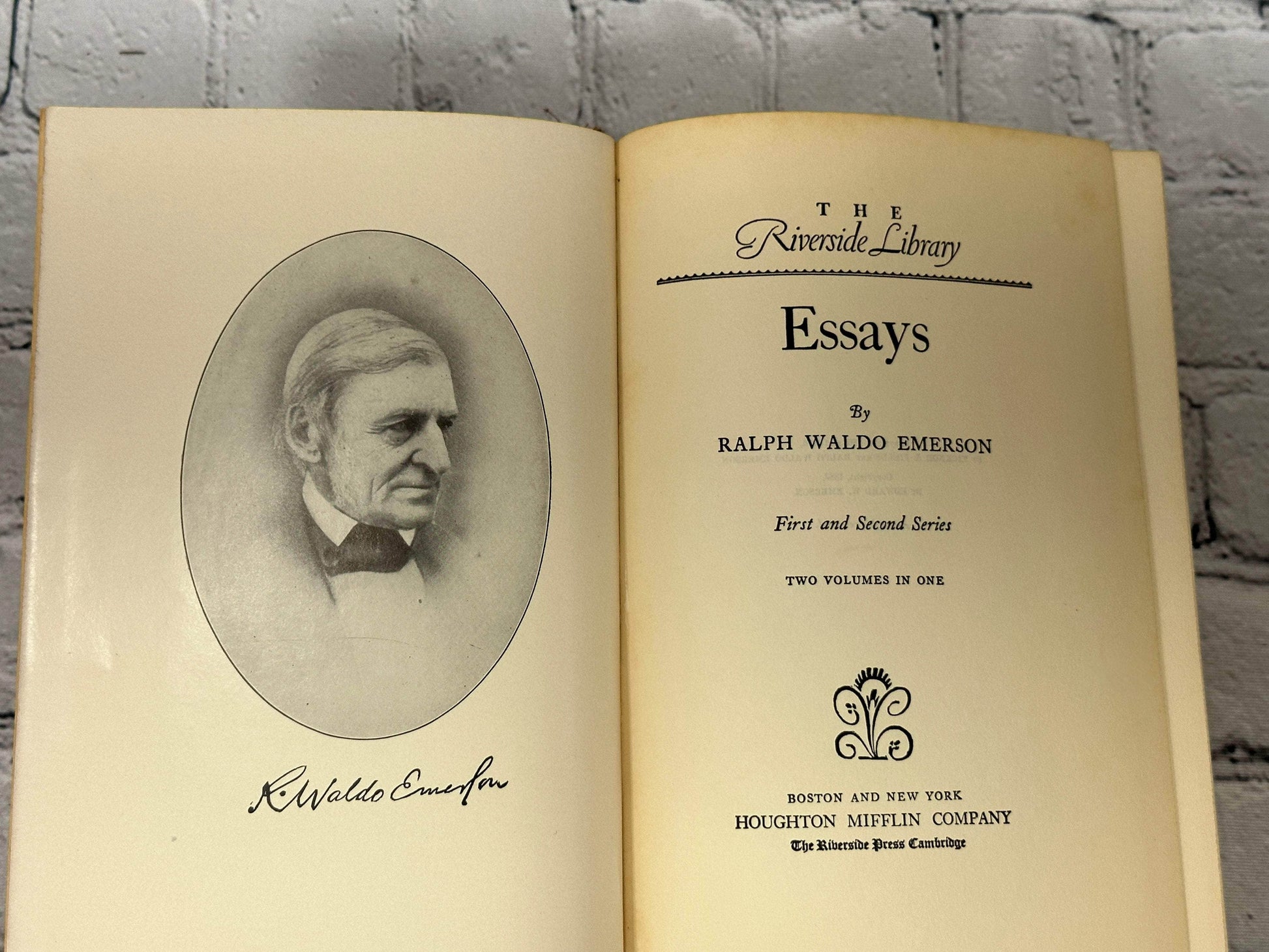 Flipped Pages Essays By Ralph Waldo Emerson, Two Volumes in One [1883]