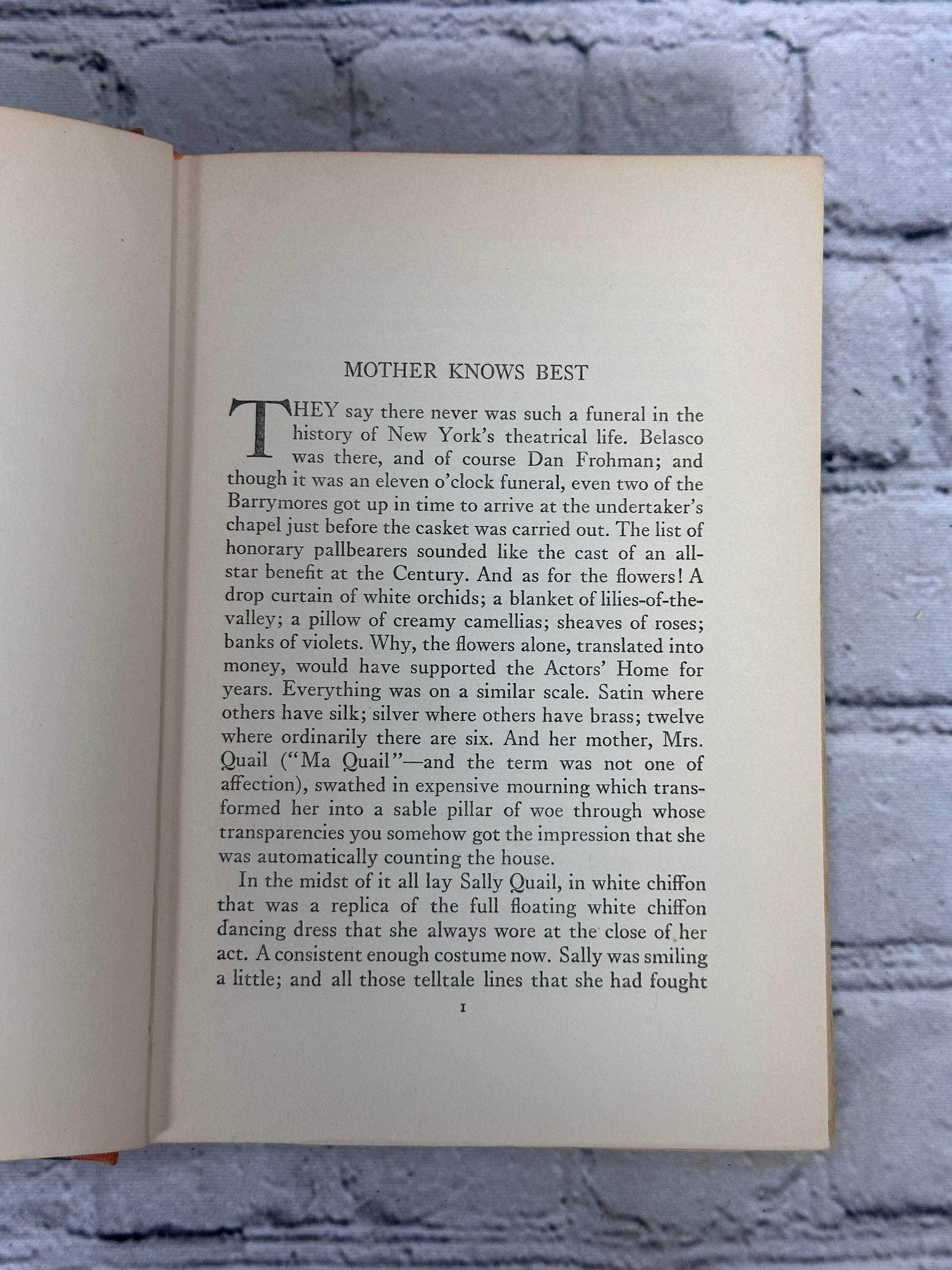 Flipped Pages Mother Knows Best by Edna Ferber Hardcover [1927]