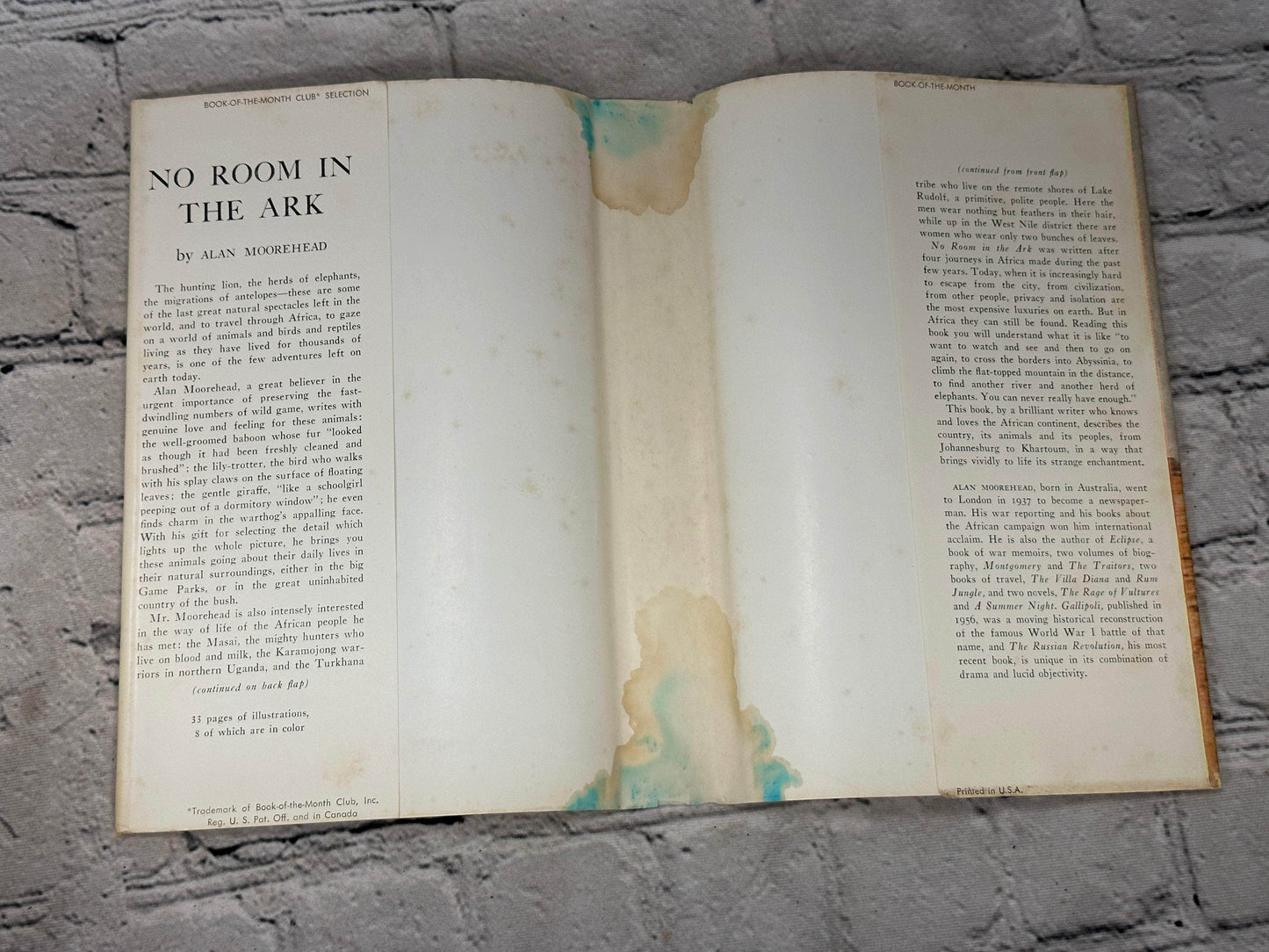 Flipped Pages No Room in the Ark by Alan Moorehead [1959 · Book Club Edition]