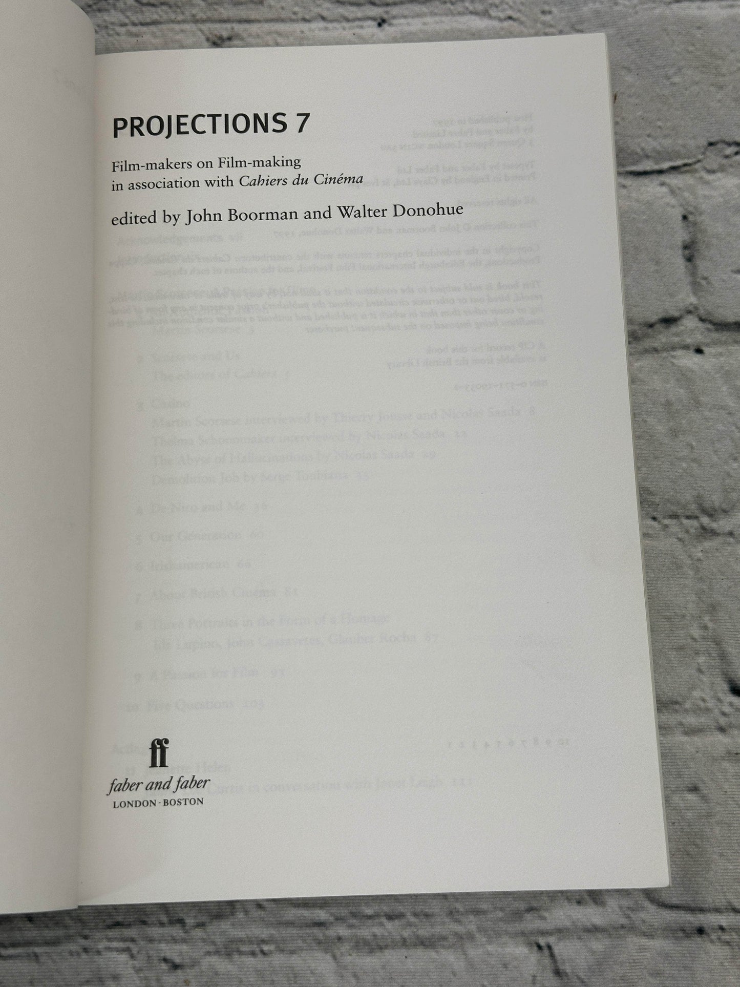 Flipped Pages Projections 7 Film-makers on Film-making by John Boorman & Walter Donahue [1997]