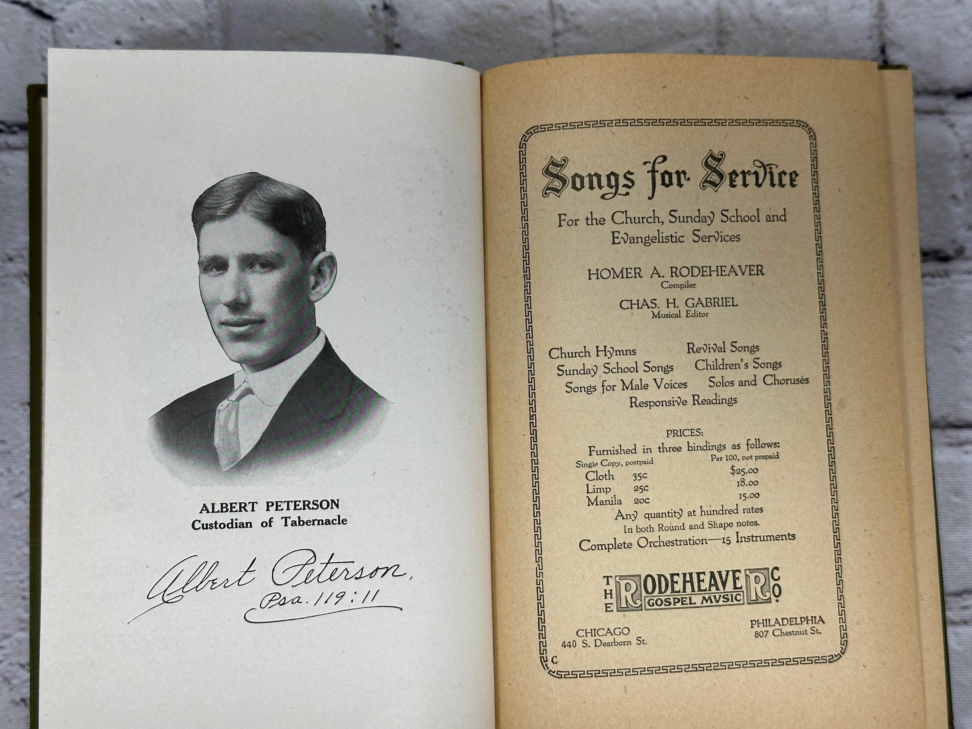 Flipped Pages Songs For Service [Special Tabernacle Edition · Early 1900s]