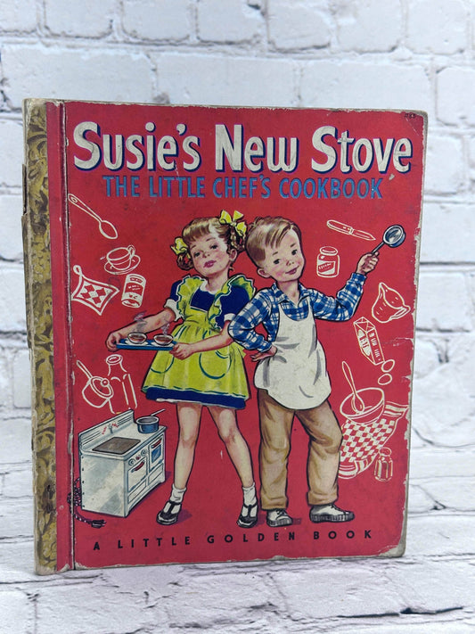 Flipped Pages Susie's New Stove Little Chefs Cookbook [A Little Golden Book 1st Ed. · "A"· 1950]