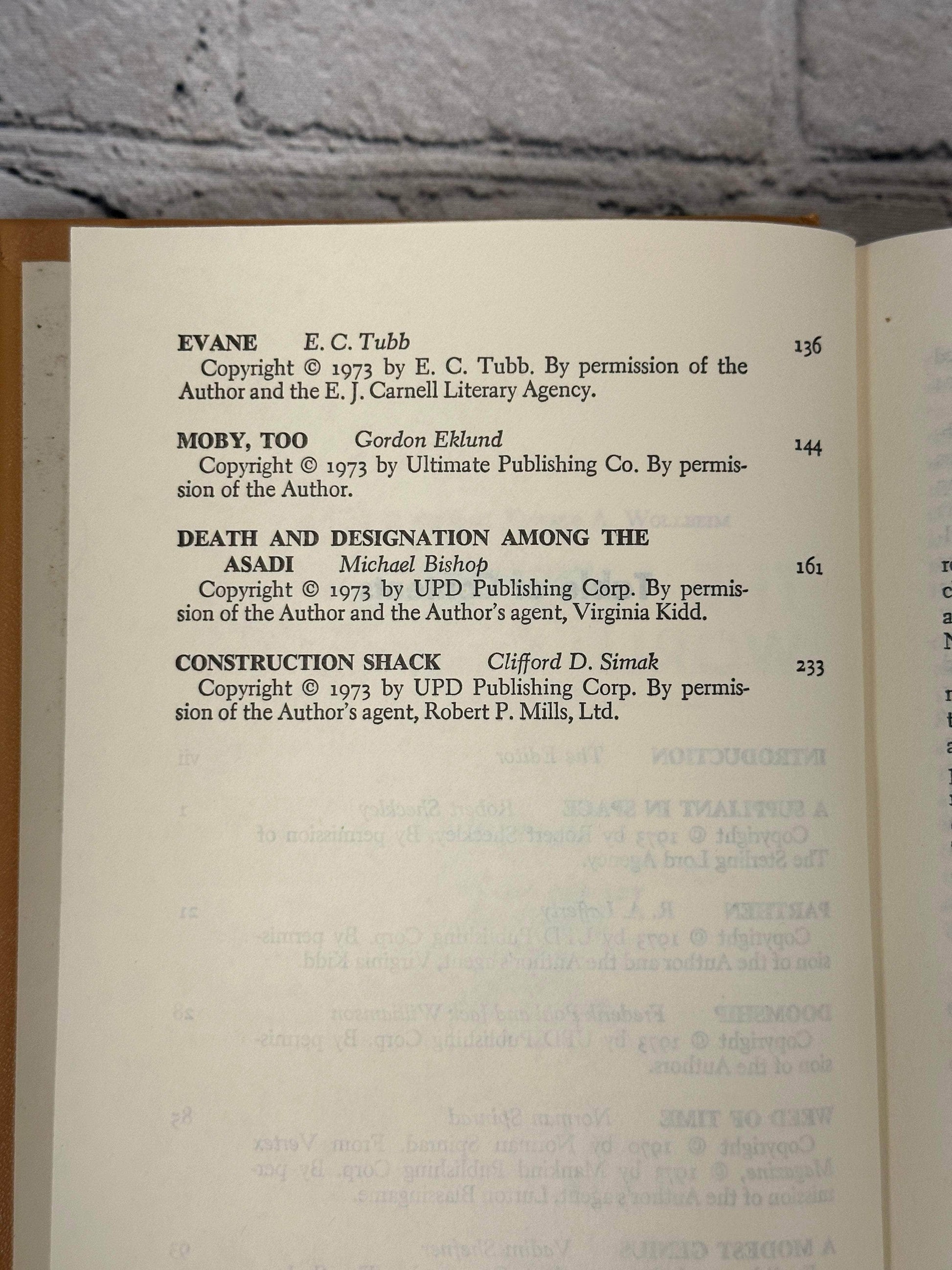 Flipped Pages The 1974 Annual World's Best SF Edited By Donald A. Wollheim [Book Club Edition]