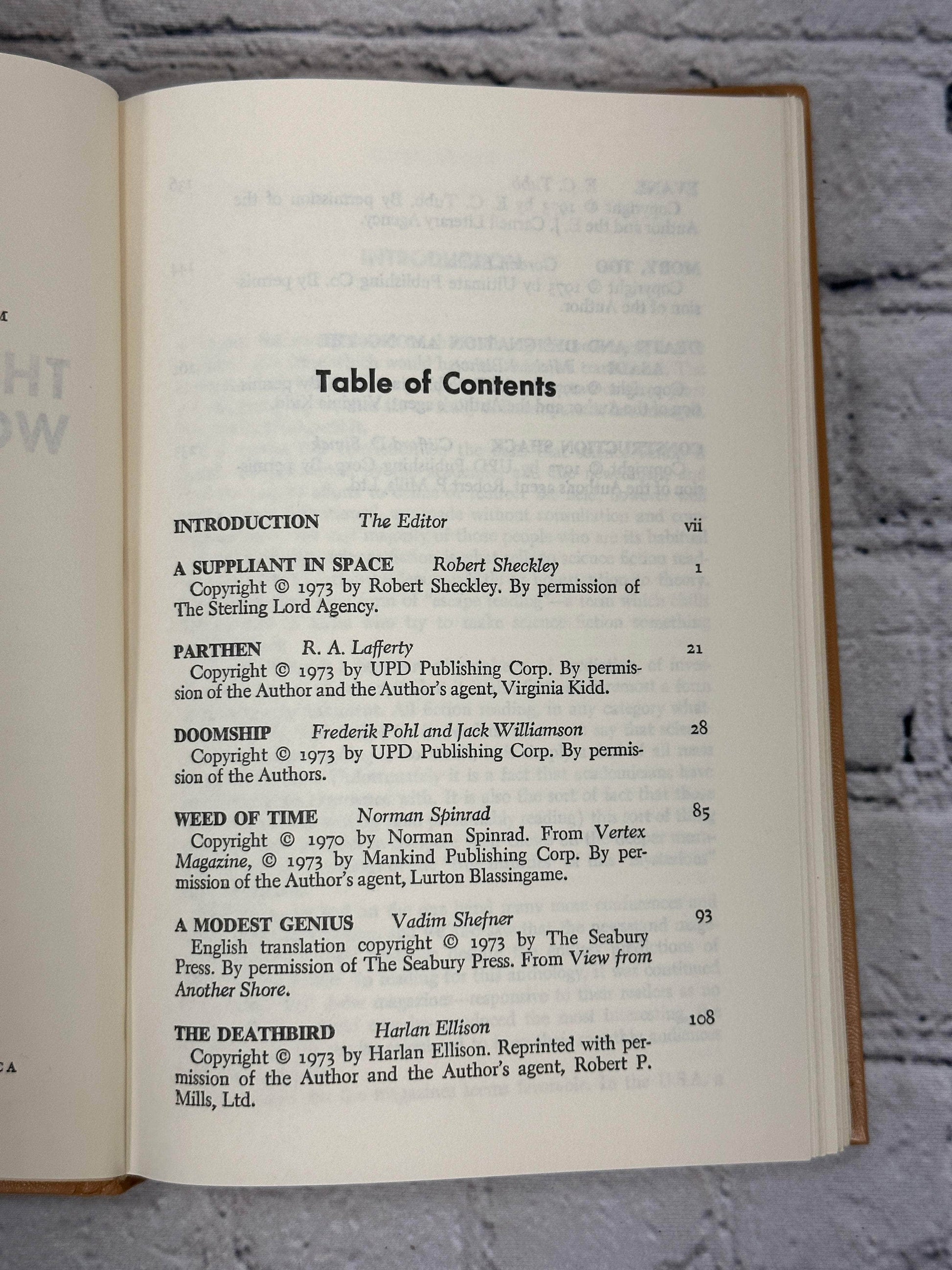 Flipped Pages The 1974 Annual World's Best SF Edited By Donald A. Wollheim [Book Club Edition]