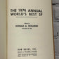 Flipped Pages The 1974 Annual World's Best SF Edited By Donald A. Wollheim [Book Club Edition]