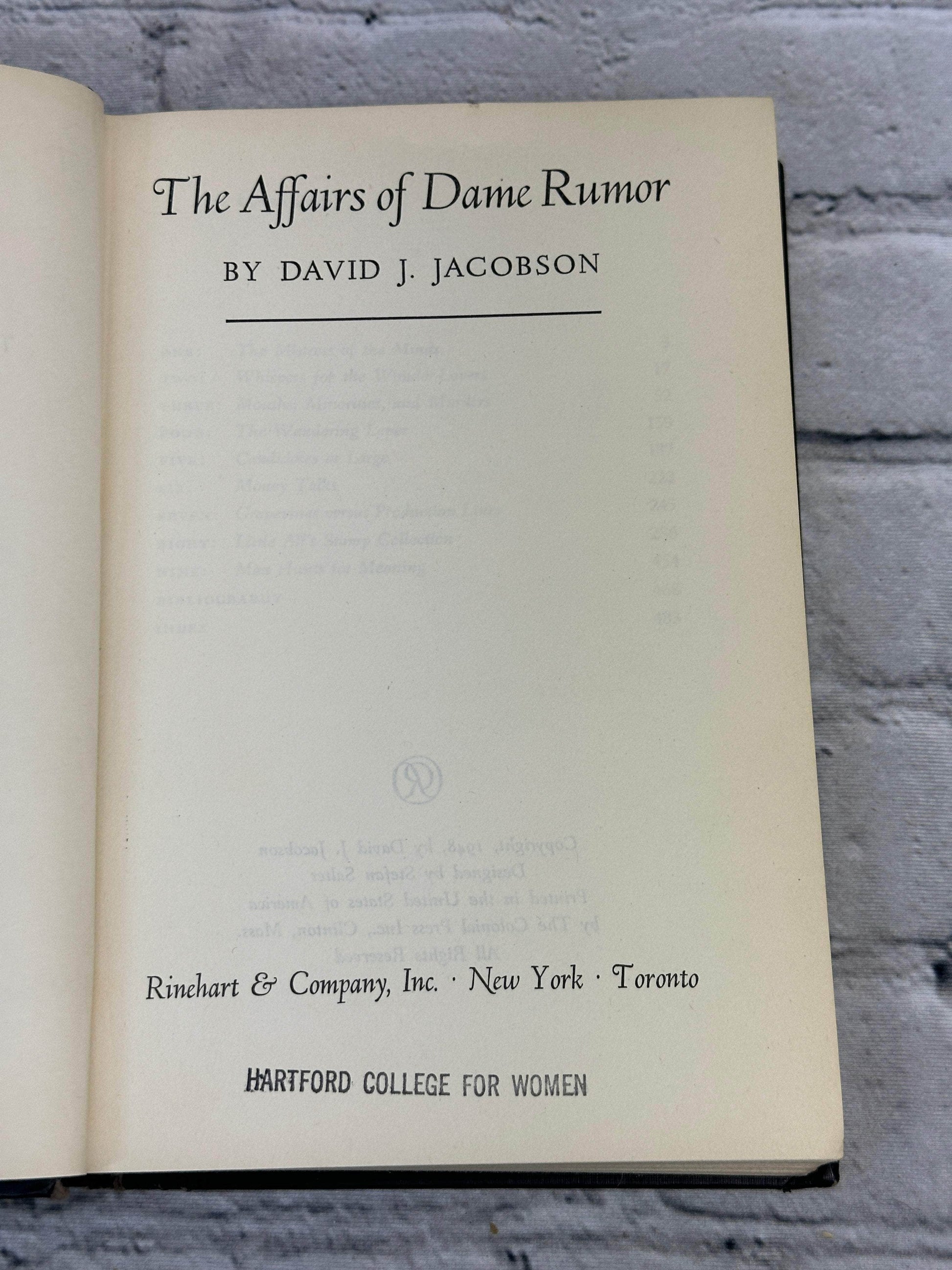 Flipped Pages The Affairs of Dame Rumor by David J Jacobson [1948]