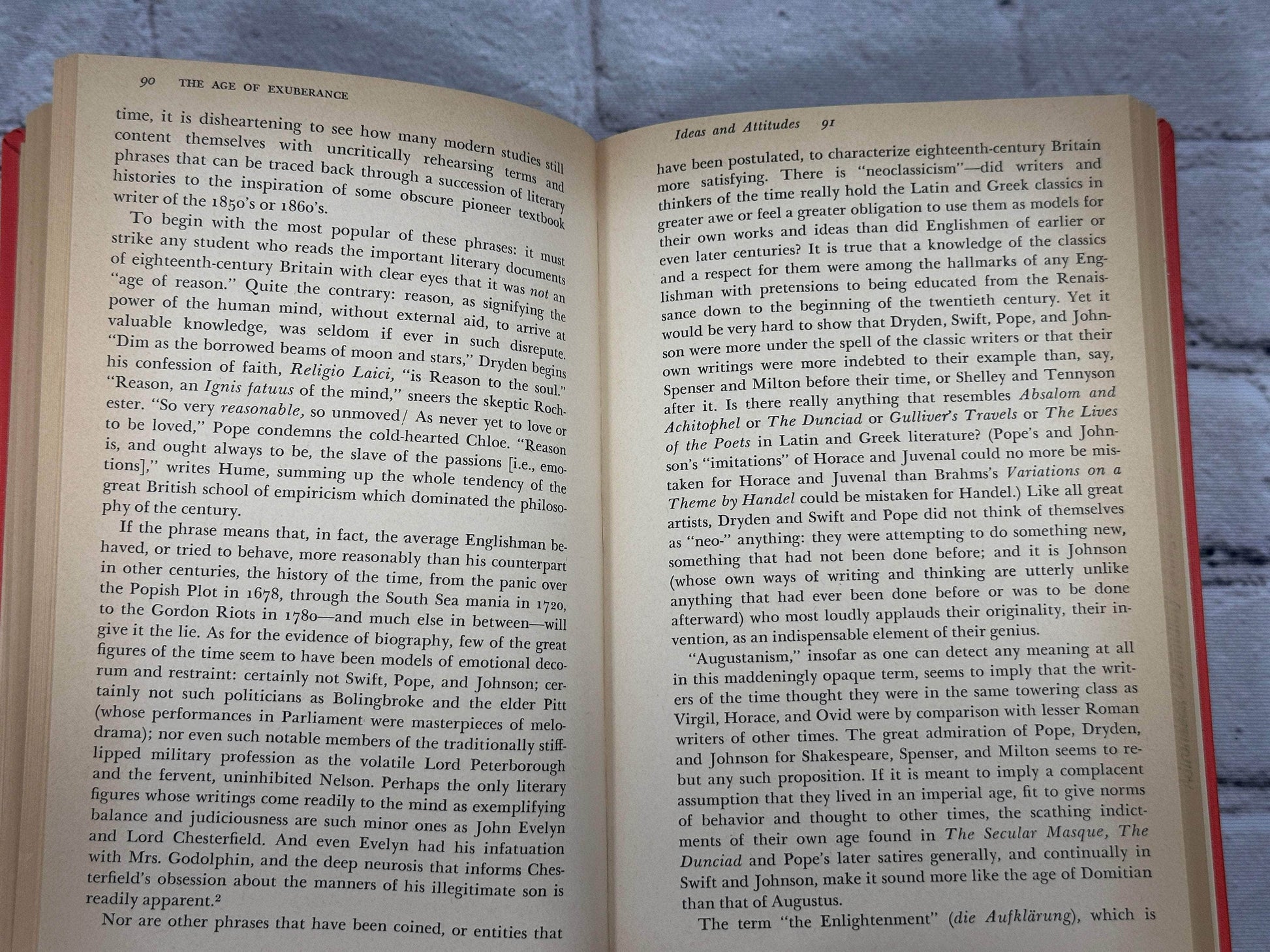 Flipped Pages The Age of Exuberance By Donald Greene [1st Printing · 1970]