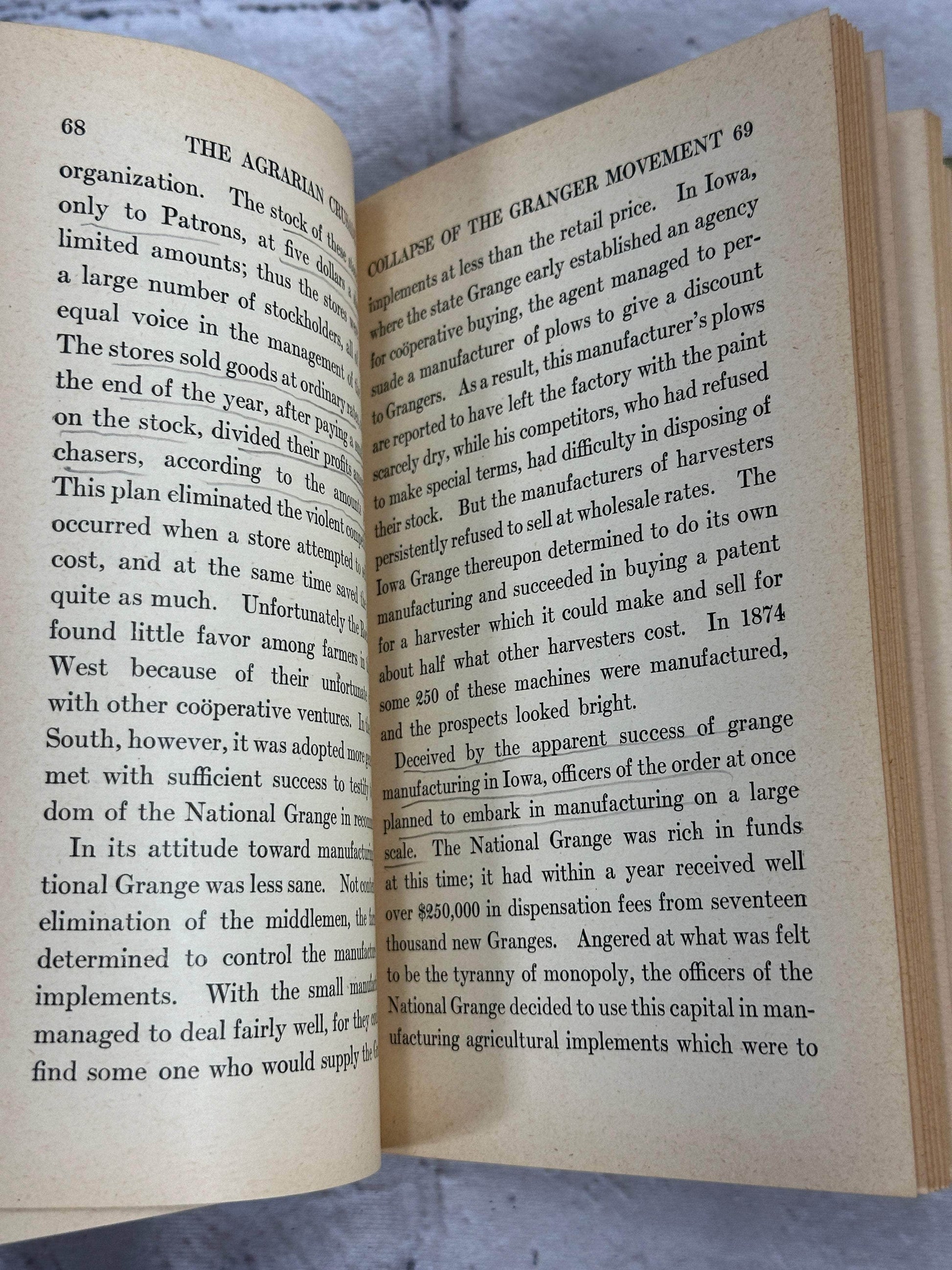 Flipped Pages The Agrarian Crusade; A Chronicle of the Farmer in Politics by Solon Buck [1920]