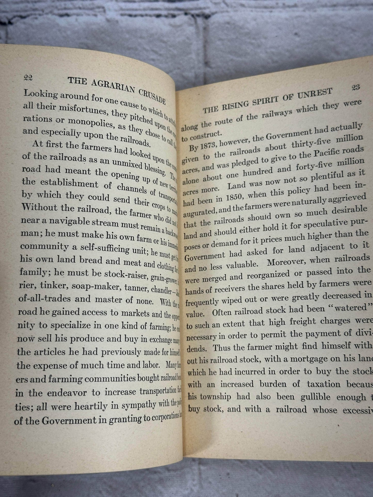 Flipped Pages The Agrarian Crusade; A Chronicle of the Farmer in Politics by Solon Buck [1920]