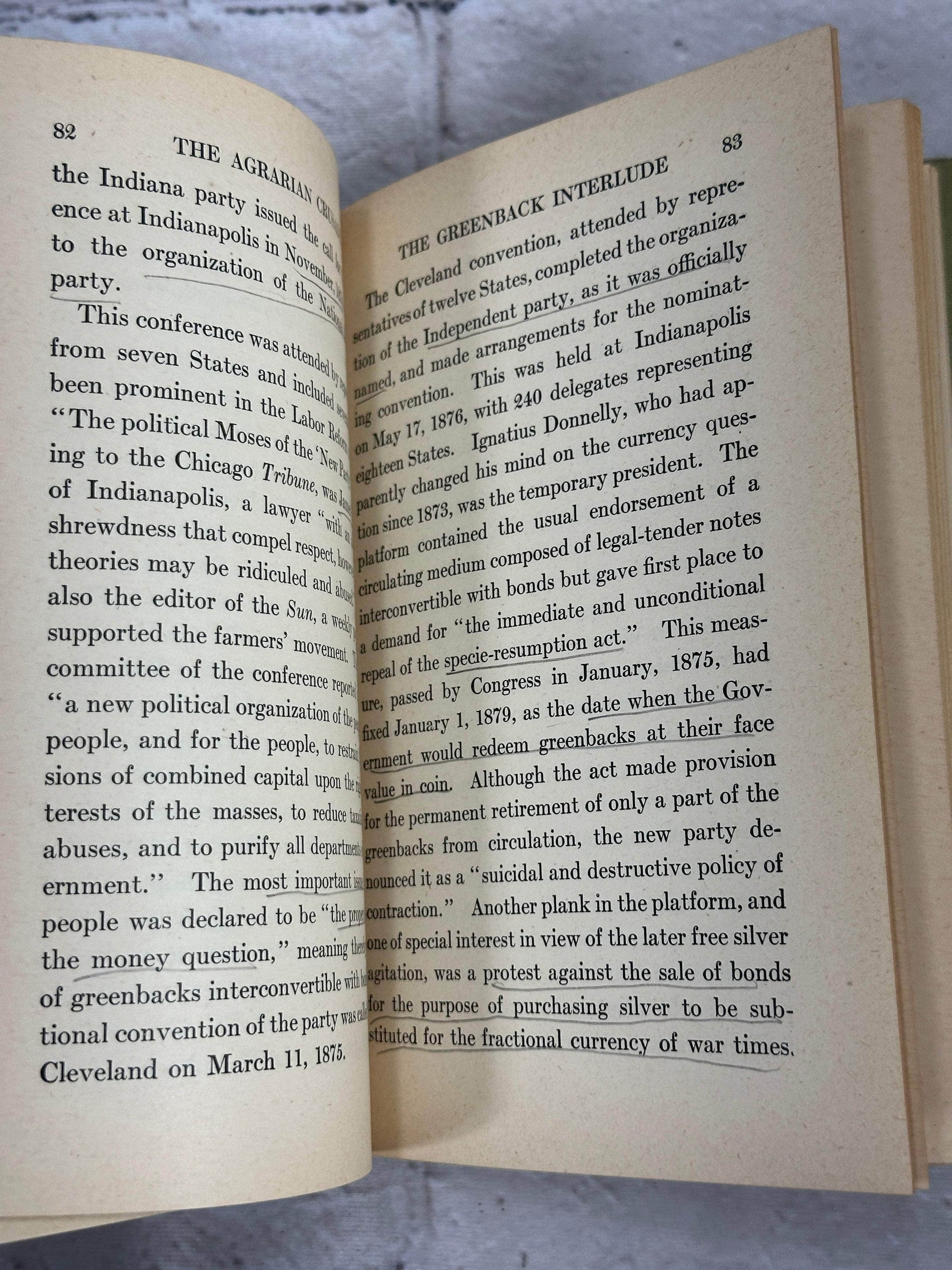 Flipped Pages The Agrarian Crusade; A Chronicle of the Farmer in Politics by Solon Buck [1920]