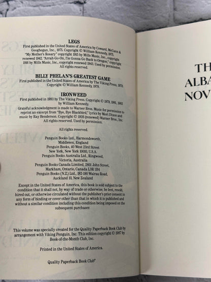 Flipped Pages The Albany Novels by William Kennedy [1987 · Book of the Month Club]