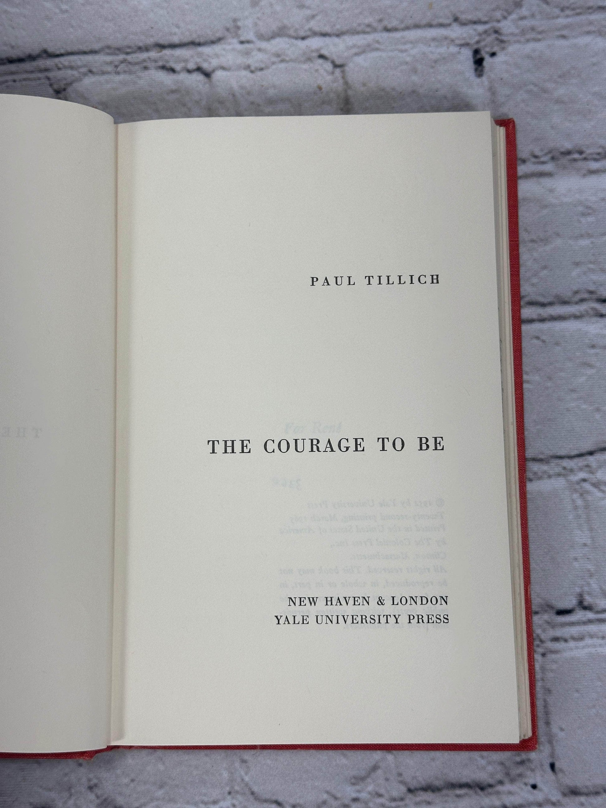 Flipped Pages The Courage to Be by Paul Tillich [1965]