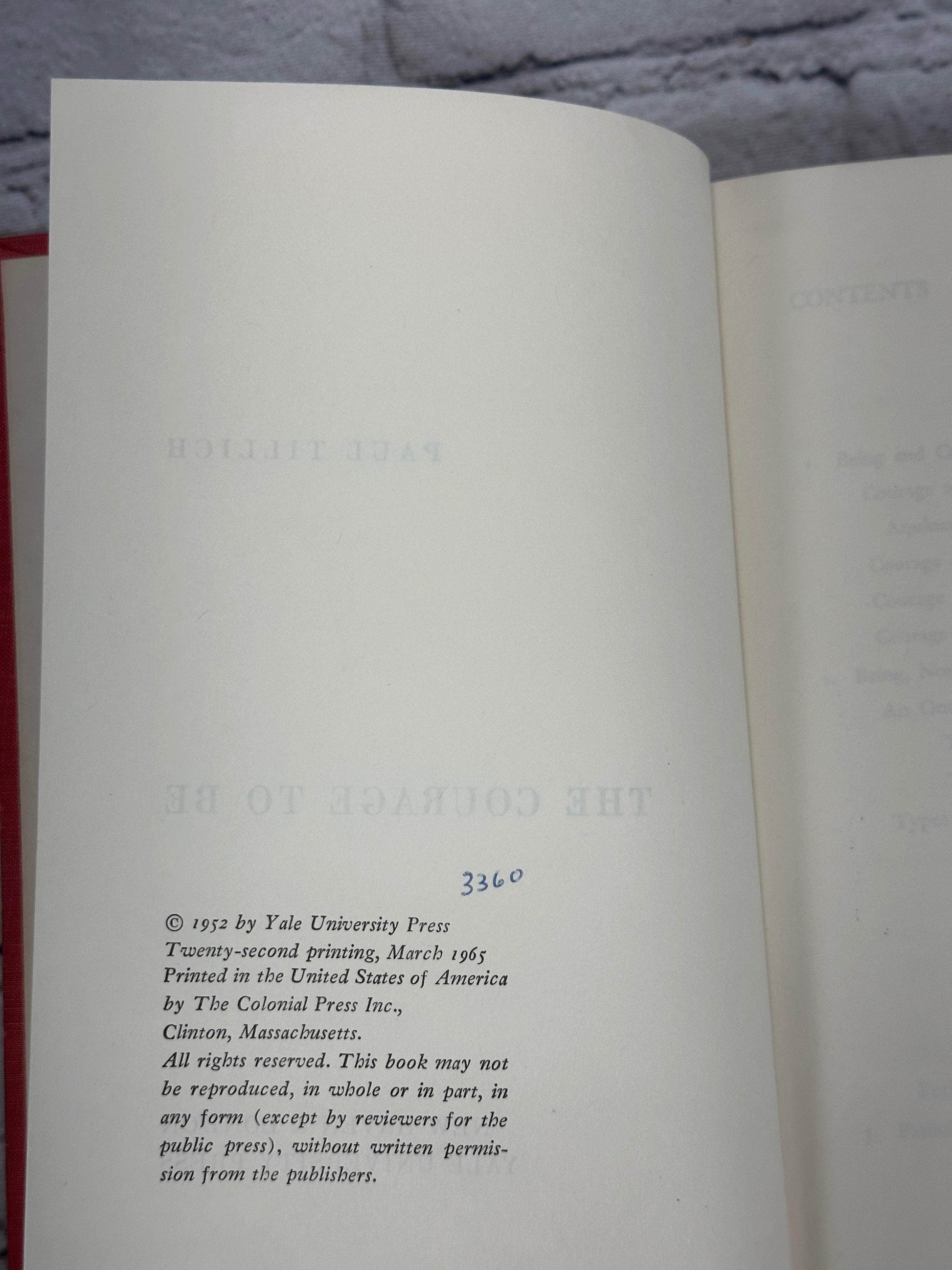 Flipped Pages The Courage to Be by Paul Tillich [1965]