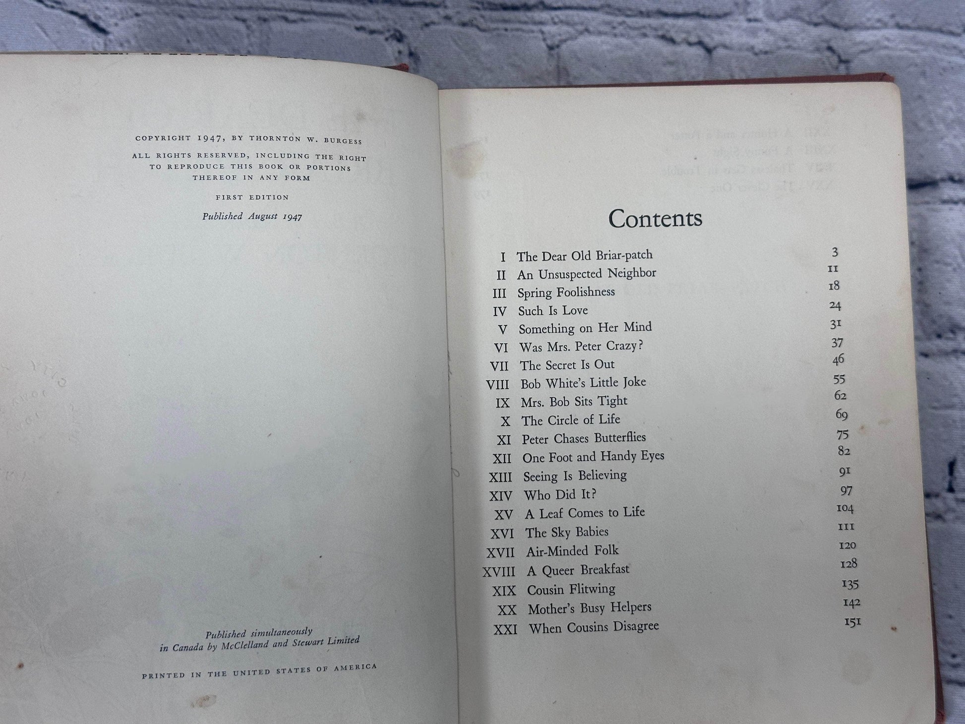 Flipped Pages The Dear Old Briar-Patch By Thornton Burgess [1st Ed. · 1947]