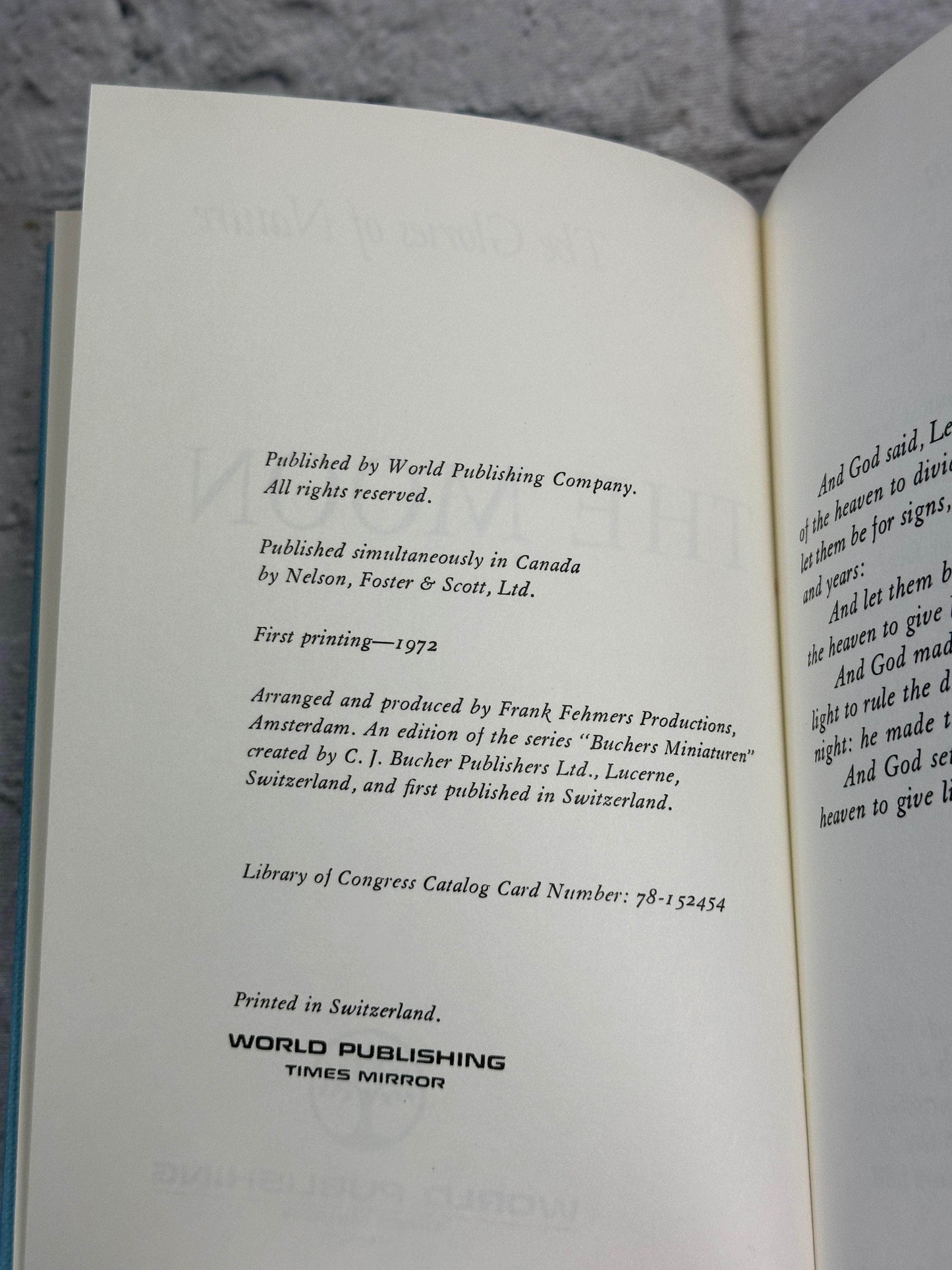 Flipped Pages The Glories of Nature: The Moon In Eternal Word..by Ralph Woods [1972]