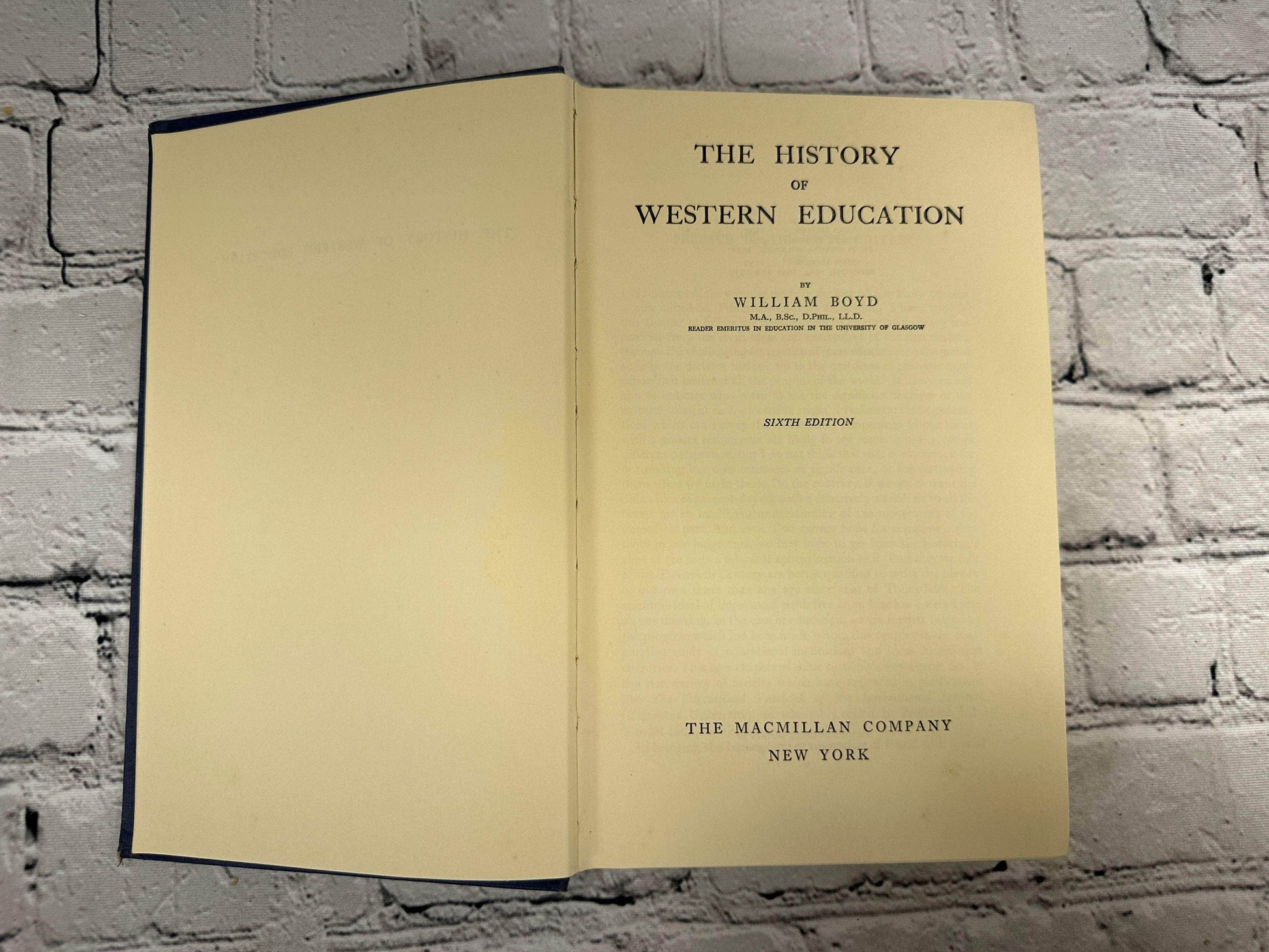 Flipped Pages The History of Western Education by William Boyd [1959 · Sixth Edition]