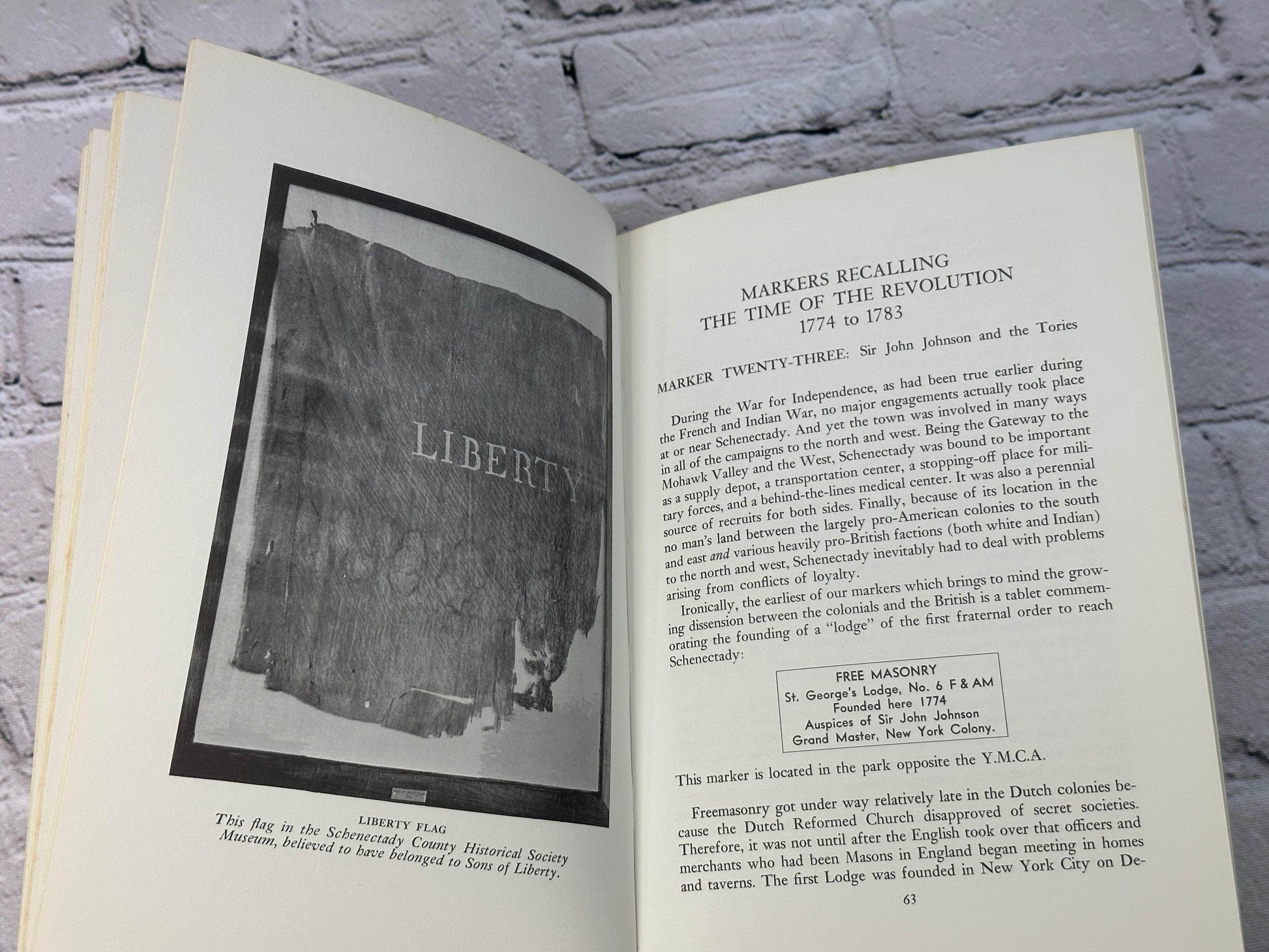 Flipped Pages The Markers Speak: An Informal History of the Schenectady Area By J.Birch [1962]