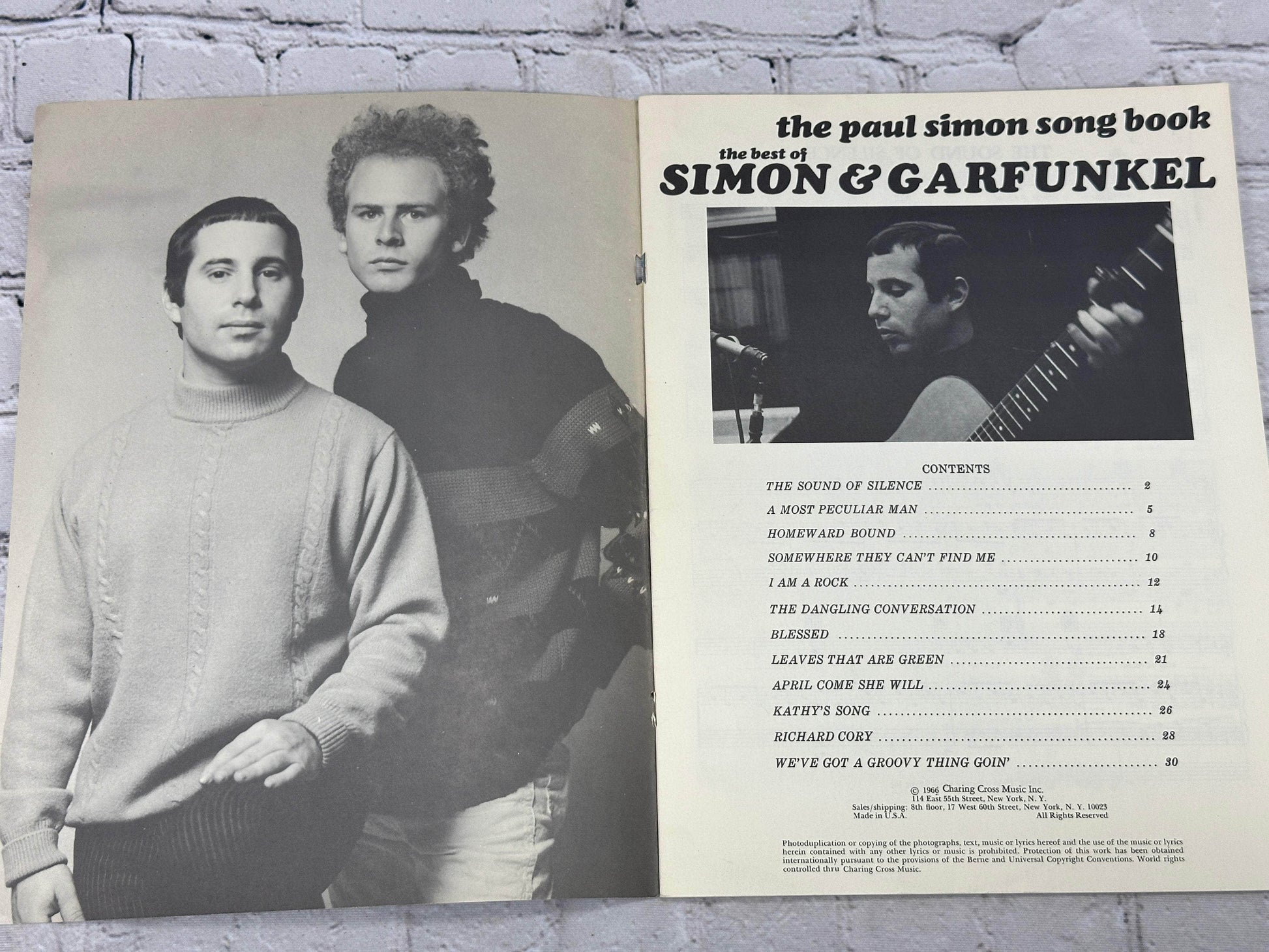 Flipped Pages The Paul Simon Song Book: The Best of Simon and Garfunkel [Sheet Music · 1966]