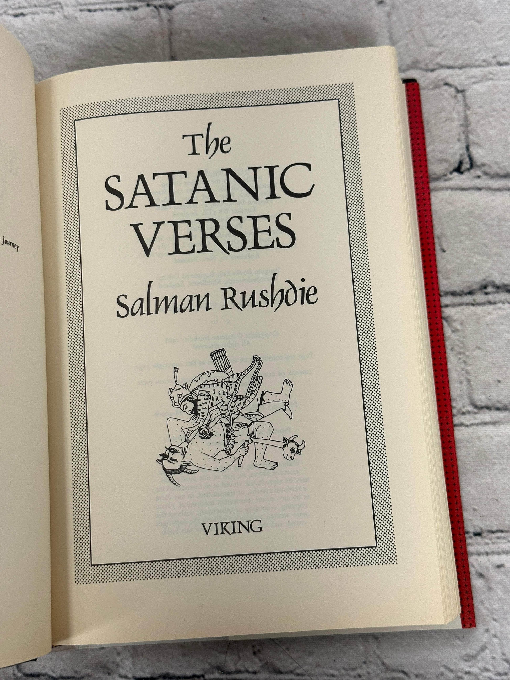 Flipped Pages The Satanic Verses by Salman Rushdie [1989 · First Edition ]