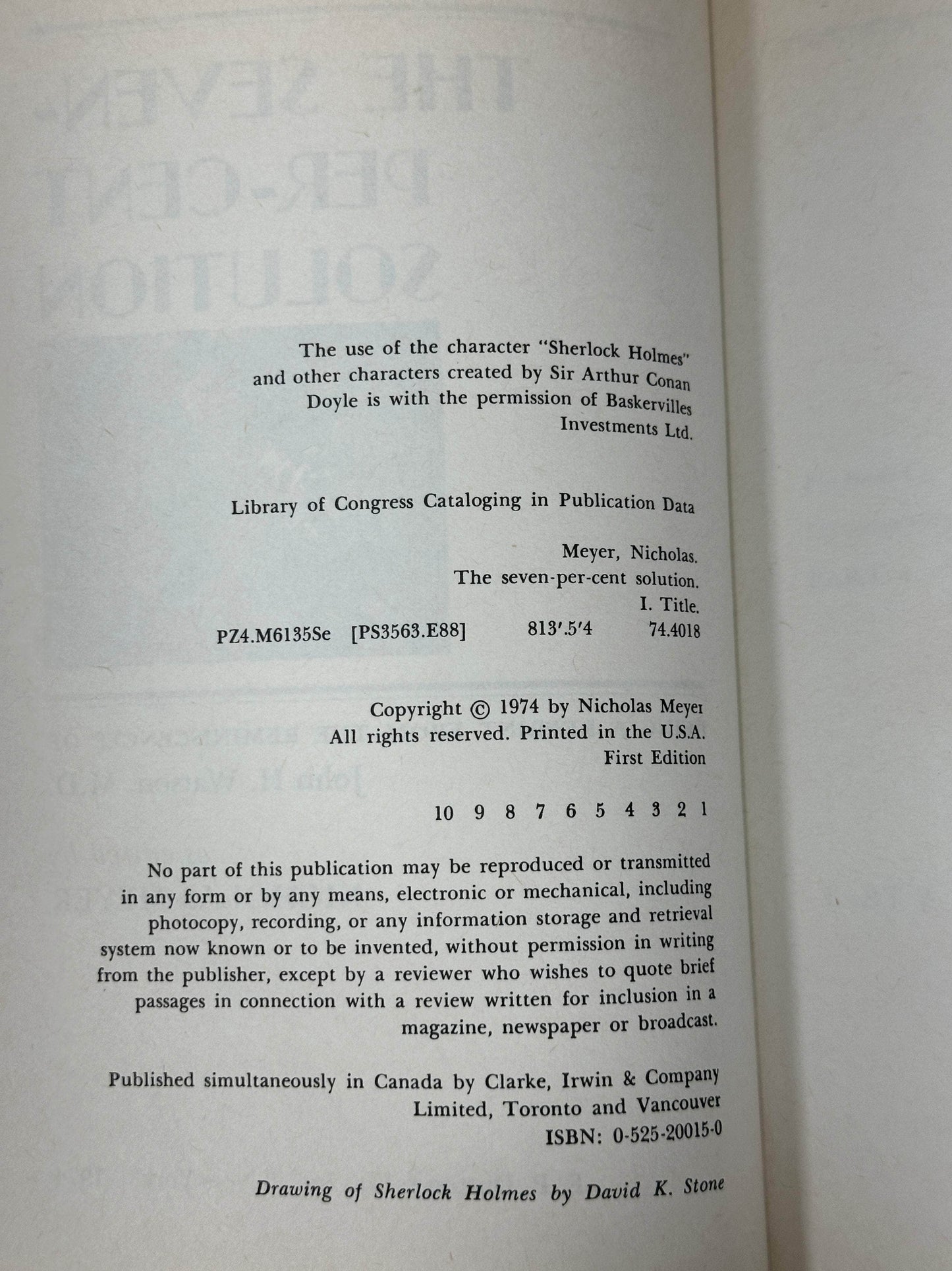 Flipped Pages The Seven-Per-Cent Solution, John H. Watson Edited By Nicholas Meyer [1st Ed · 1st Print · 1974]