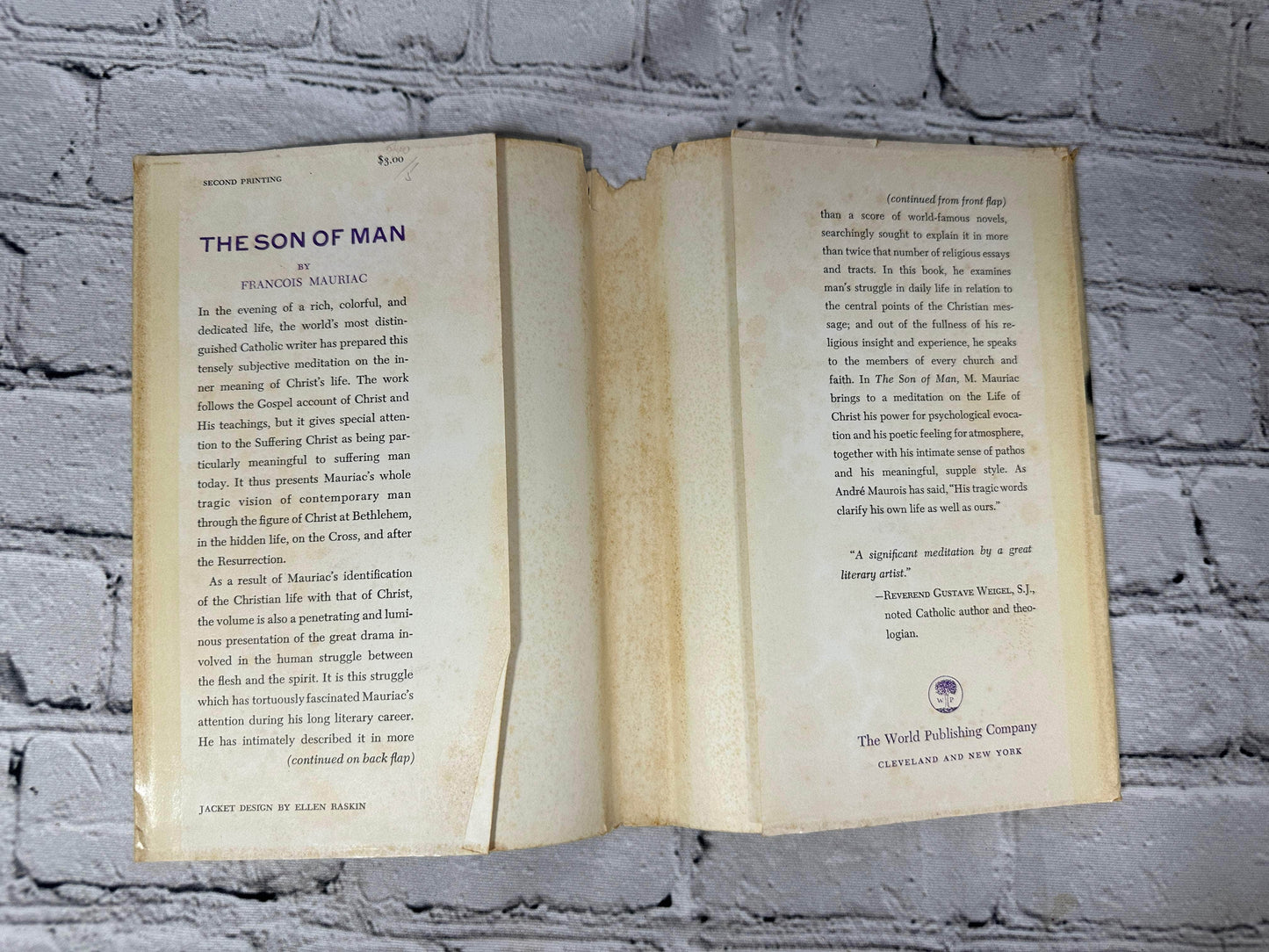 Flipped Pages The Son of Man by Francois Mauriac [1958]