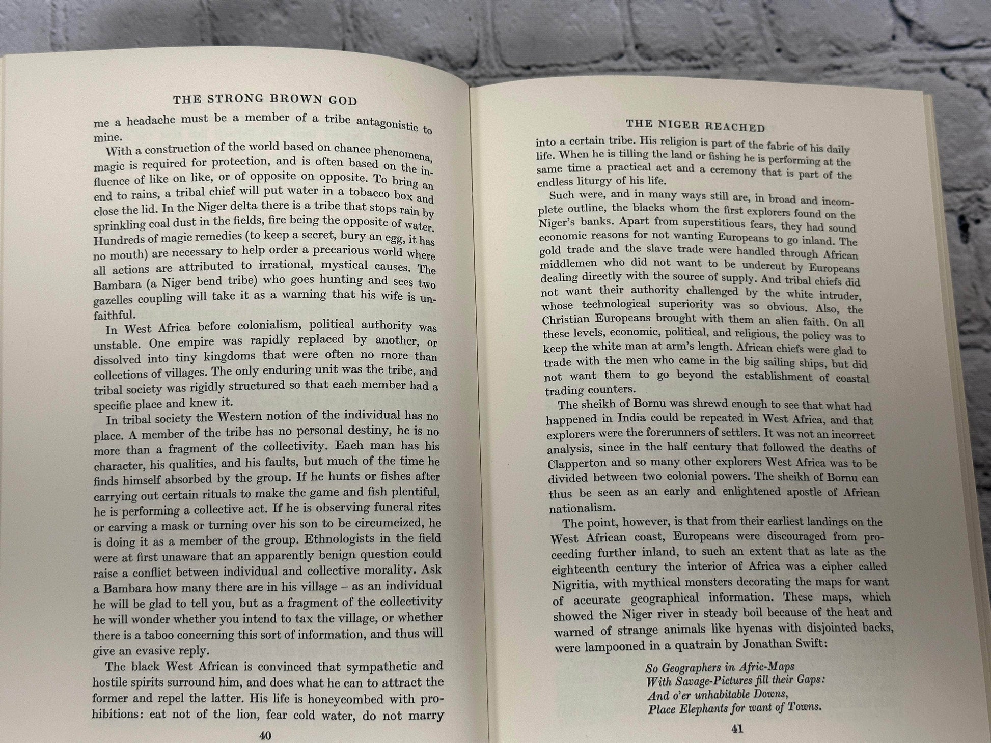 Flipped Pages The  Strong Brown God The Story Of The Niger.. by Sanche de Gramont [1976 · 1st]